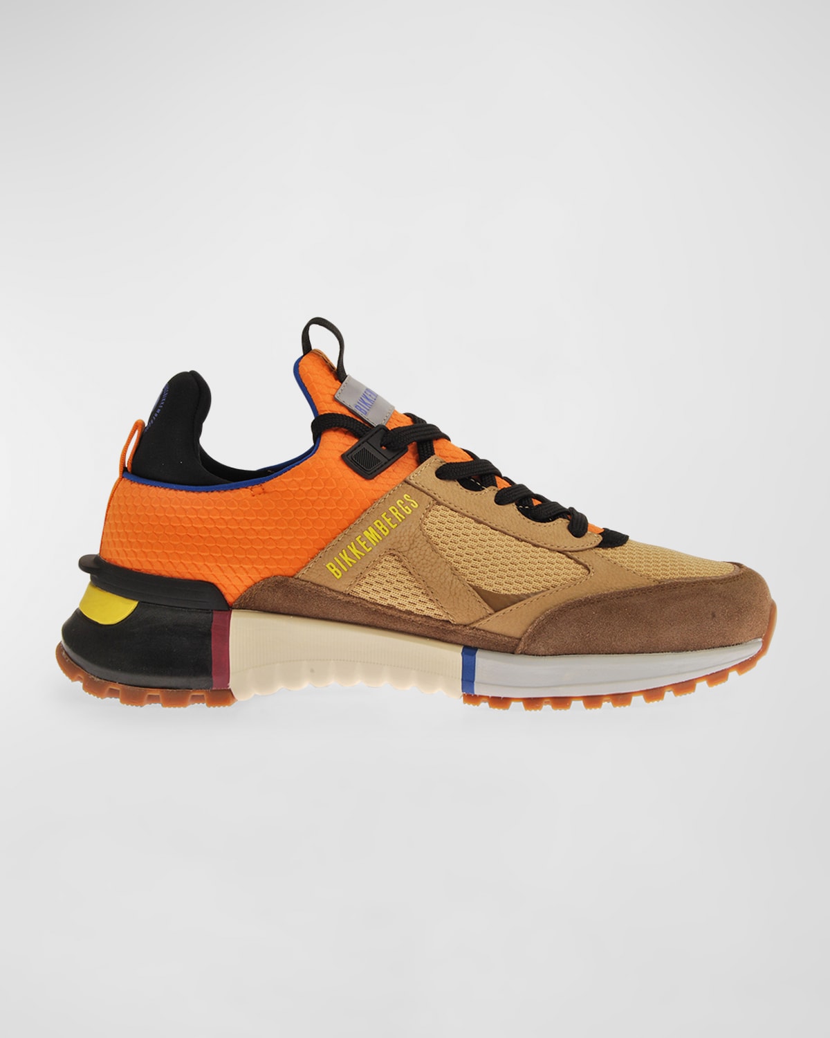 Bikkembergs Men's Neoprene & Mesh Runner Sneakers In Camel /orange
