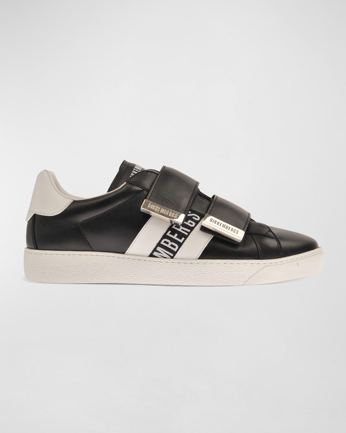 Bikkembergs Men's Double Strap Low-top Trainers In Black/white