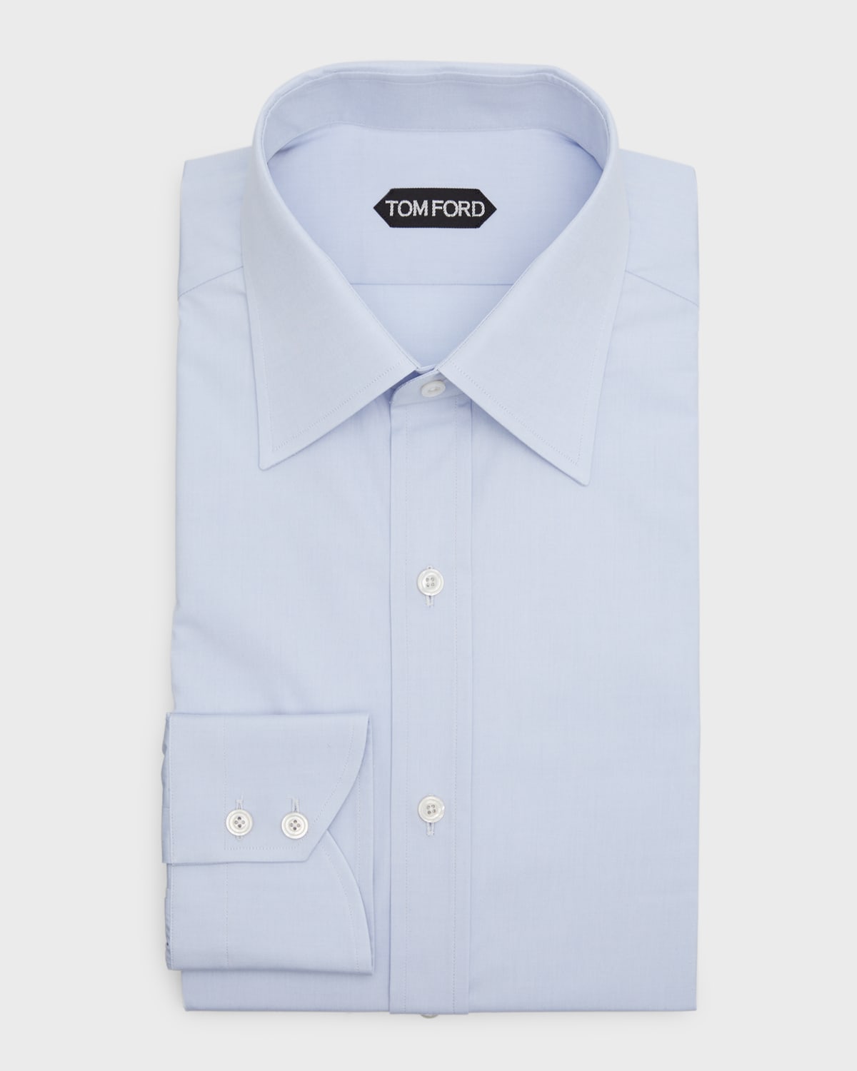 Tom Ford Spread-collar Slim-fit Cotton-poplin Shirt In Blue