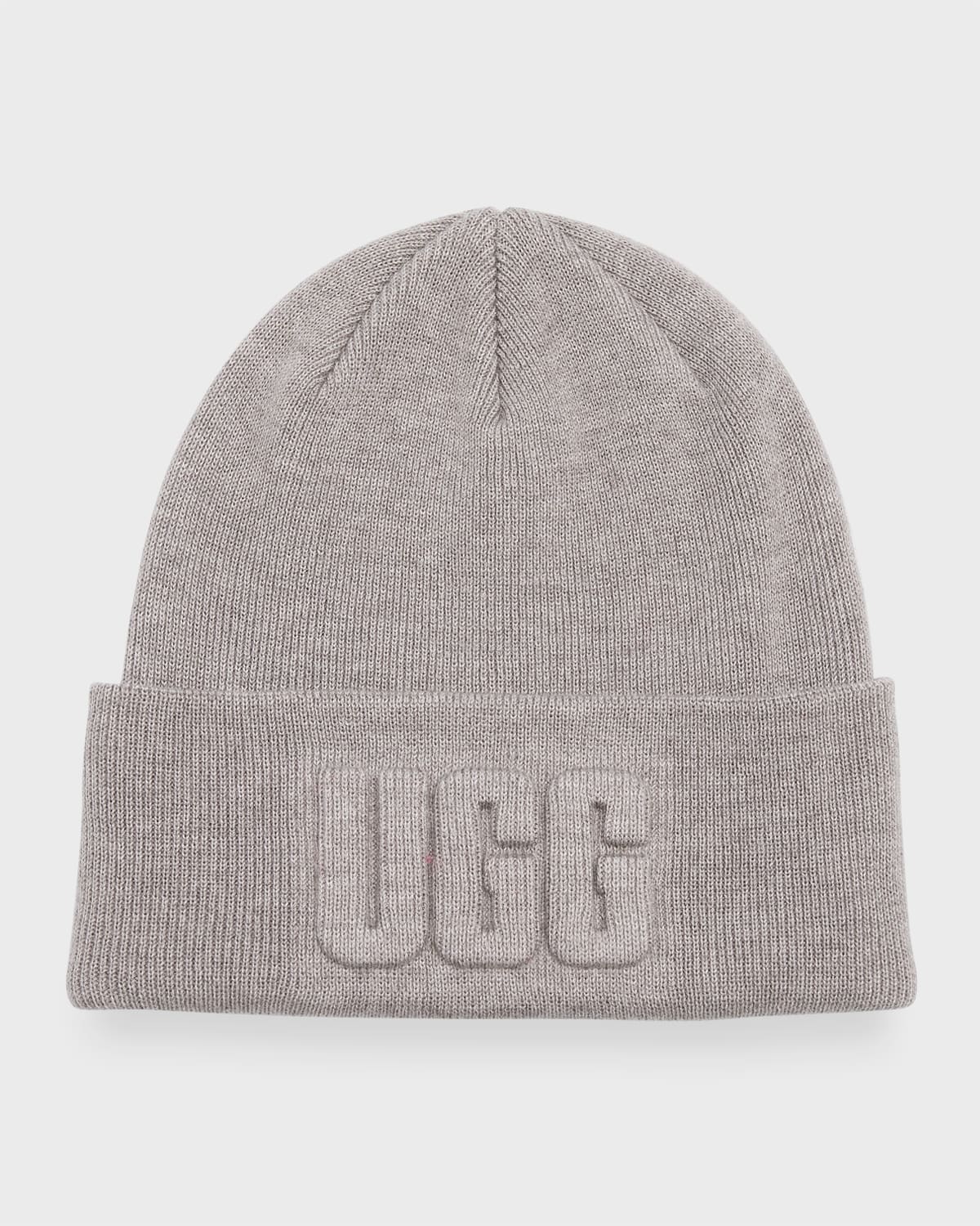 Ugg 3d Graphic Logo Wool-blend Beanie In Light Grey