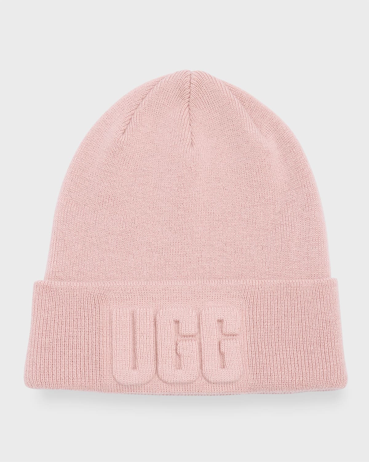 Ugg 3d Graphic Logo Wool-blend Beanie In Mauve