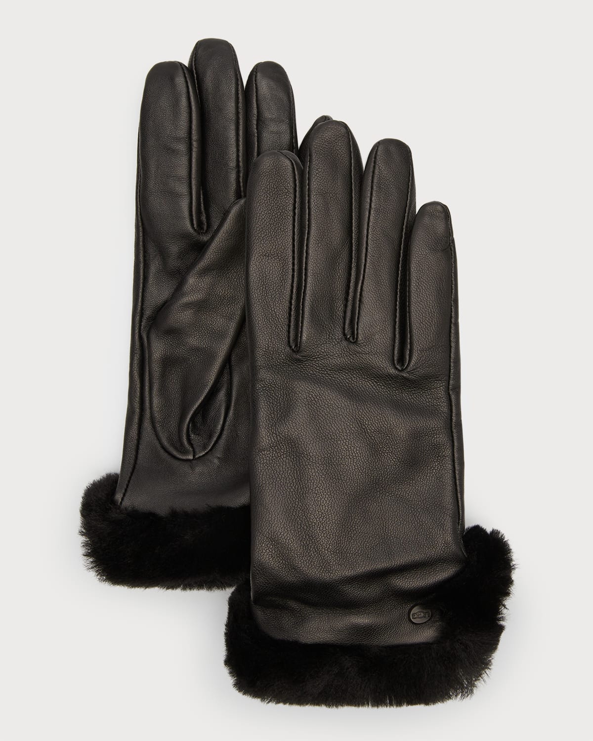 UGG LEATHER & SHEARLING VENT GLOVES