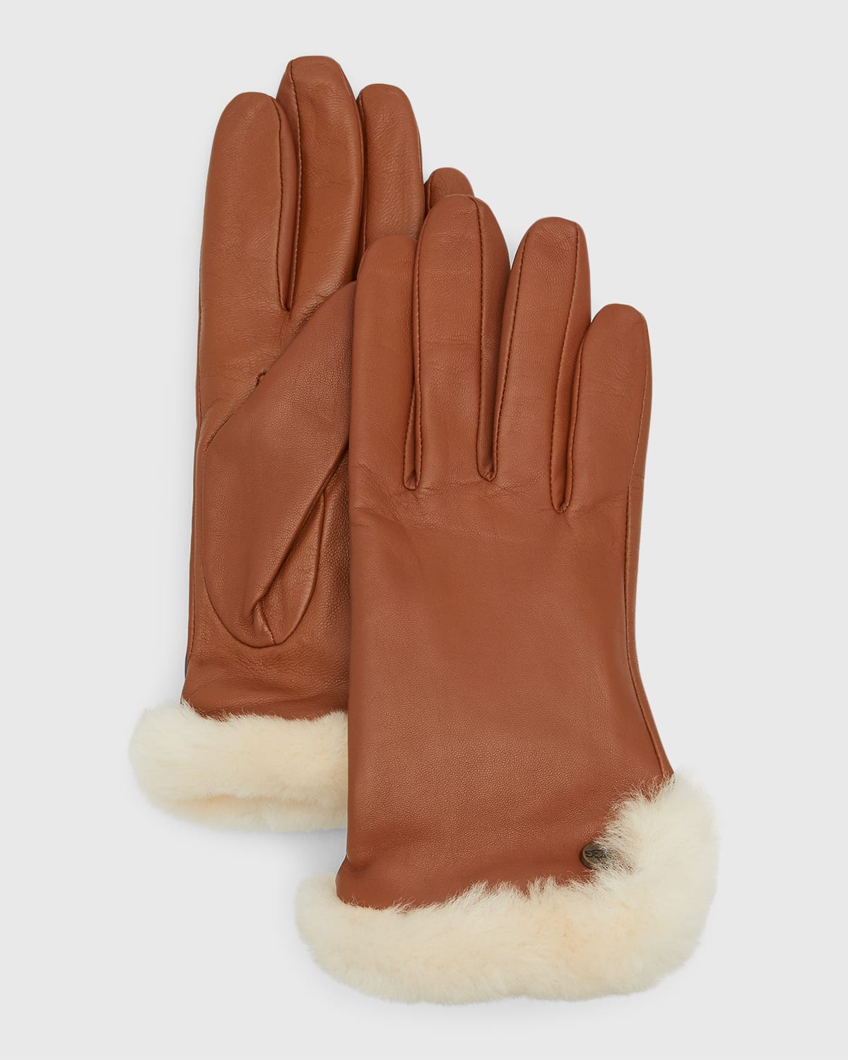 Ugg Women's Tech-compatible Shearling Leather Gloves In Che Chesnut