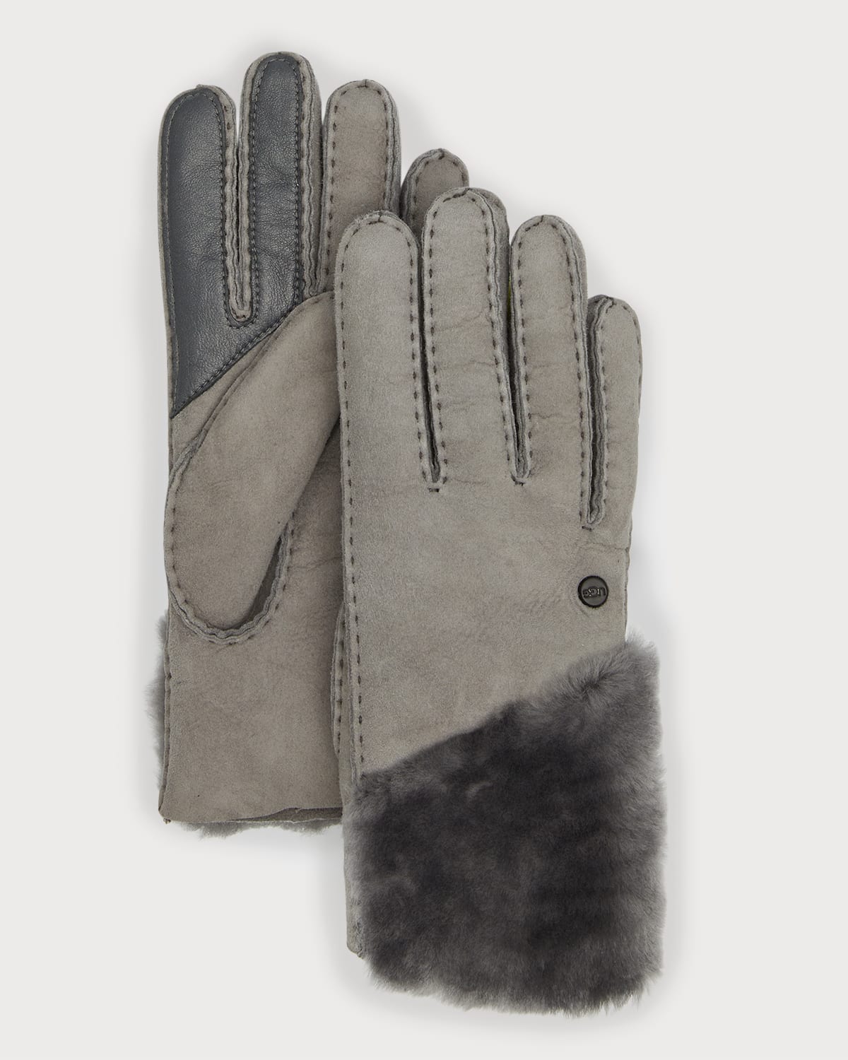 Sheepskin & Shearling Gloves With Zipper