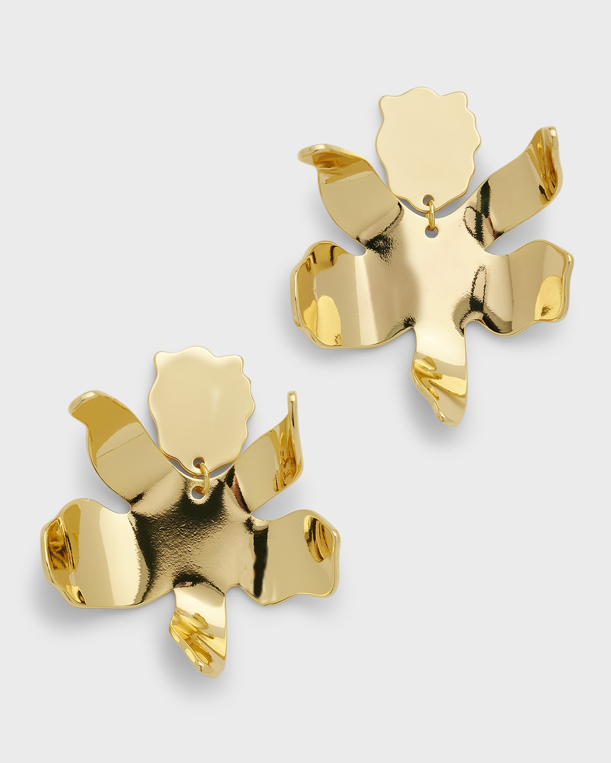 Shop Lele Sadoughi Small Paper Lily Earrings In Gold