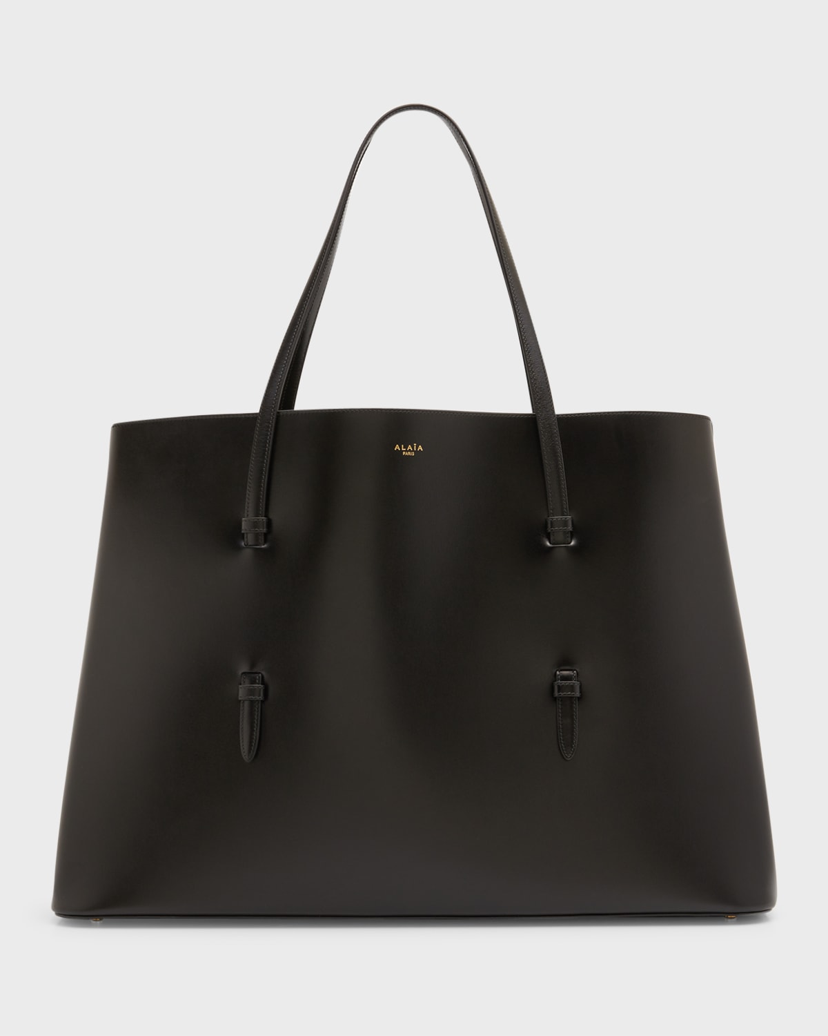 Alaïa Mina 50 Large Leather Tote Bag In Black