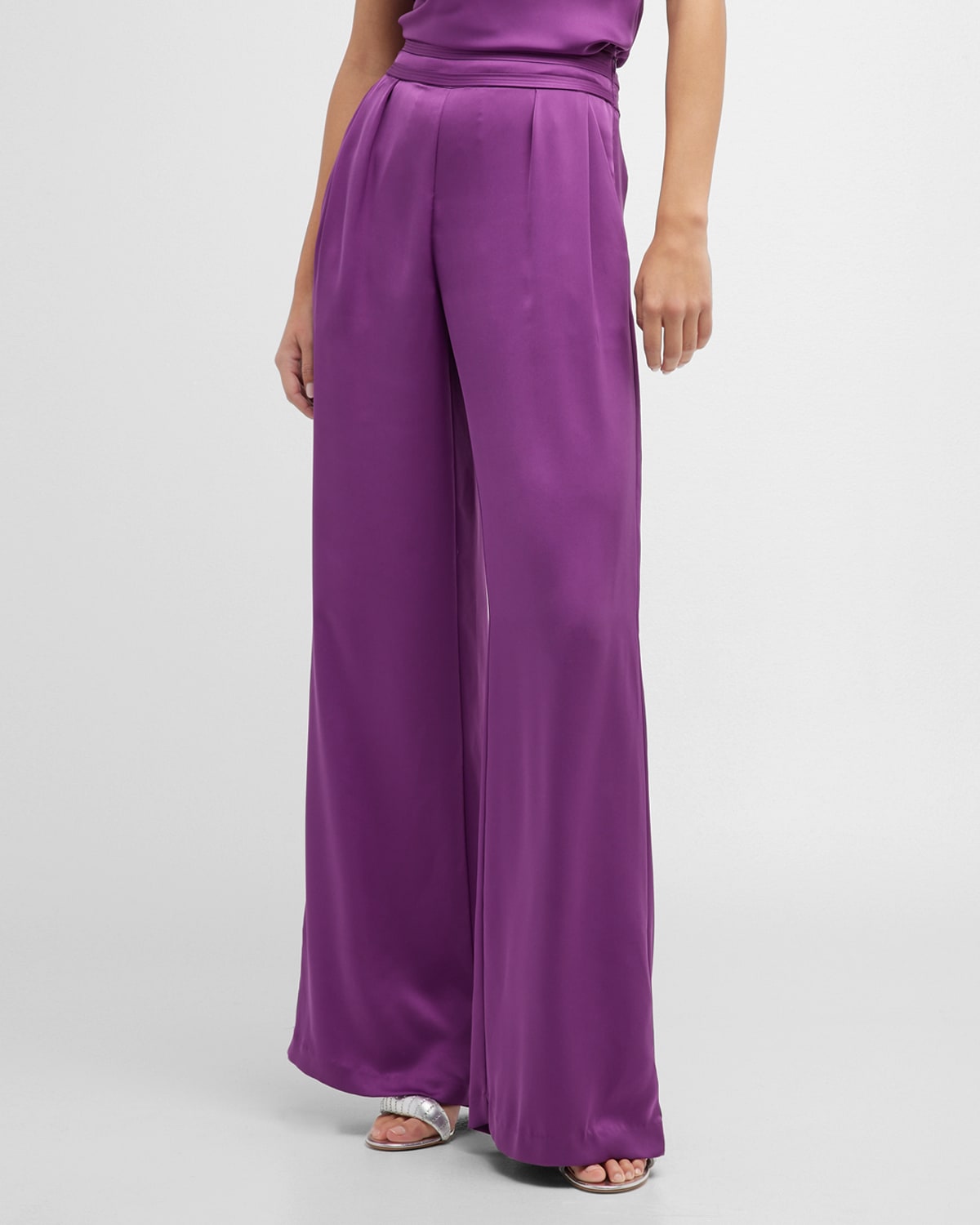 RAMY BROOK JOSS SATIN WIDE-LEG TROUSERS