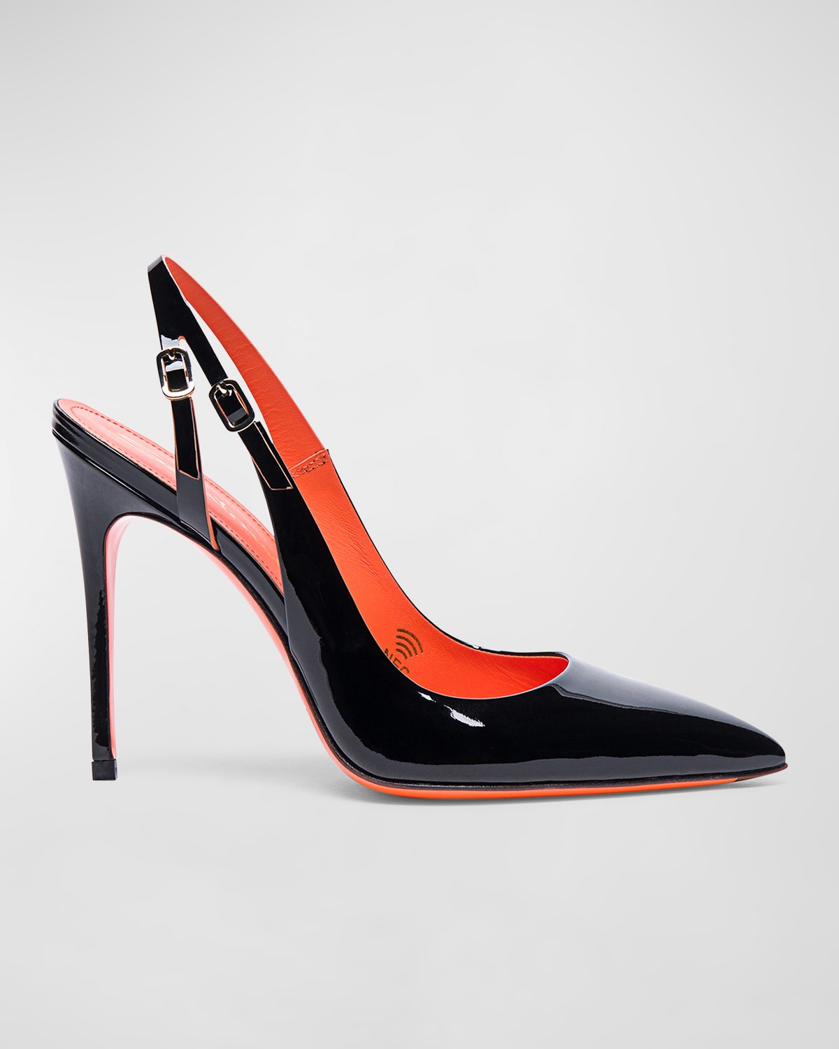 サンダル・ミュール SANTONI Black leather Peaches pumps (WDMP70407HA2NSZA N01) Santoni Peaches 85mm Slingback Pumps | Neiman Marcus