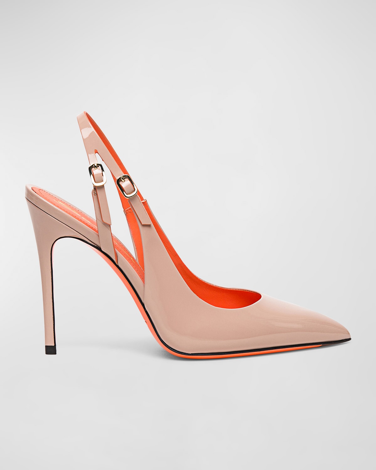 Santoni Audrey Leather Pumps Buckle Detail In Light Pink