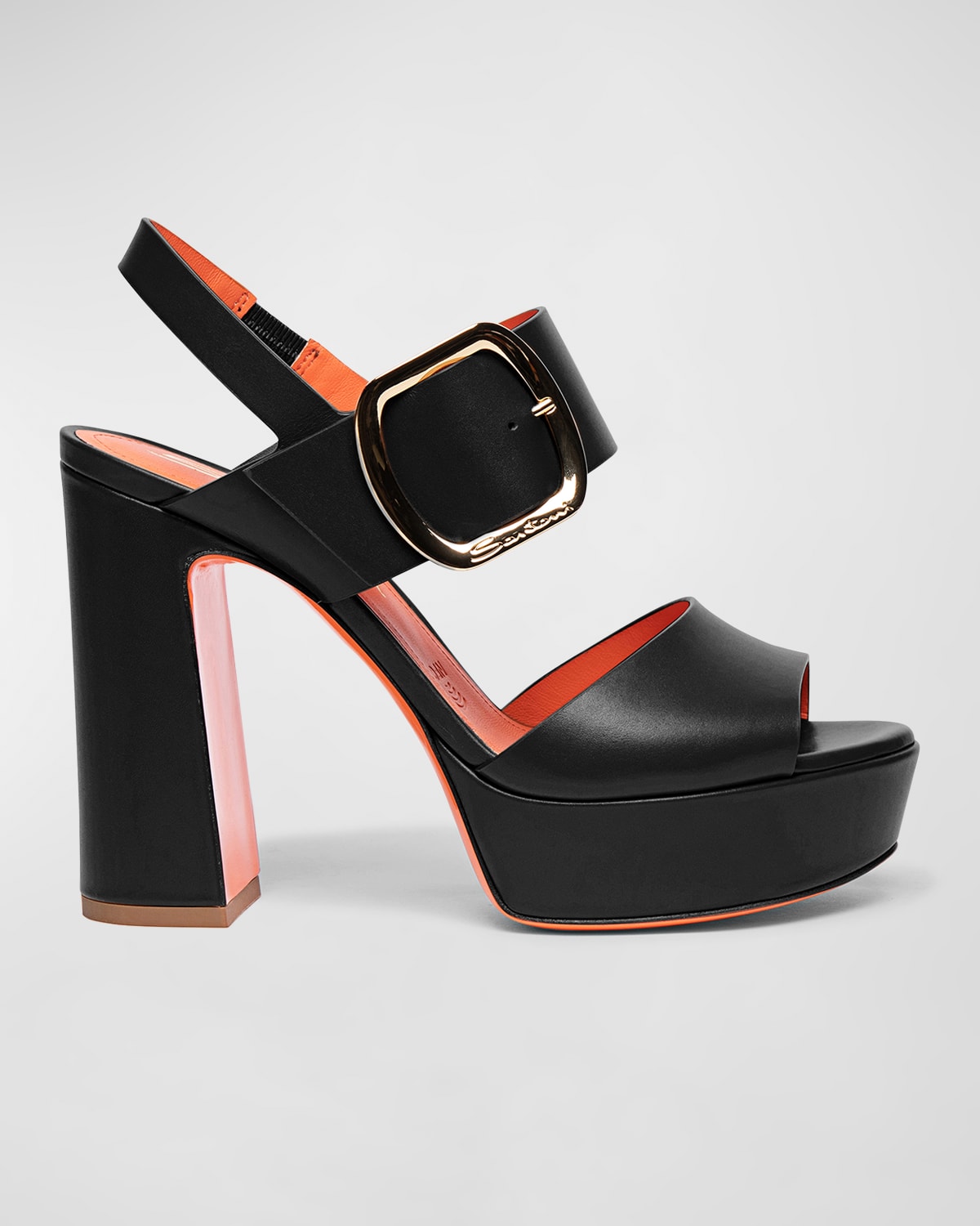 Santoni Bruxel Platform Sandals In Black