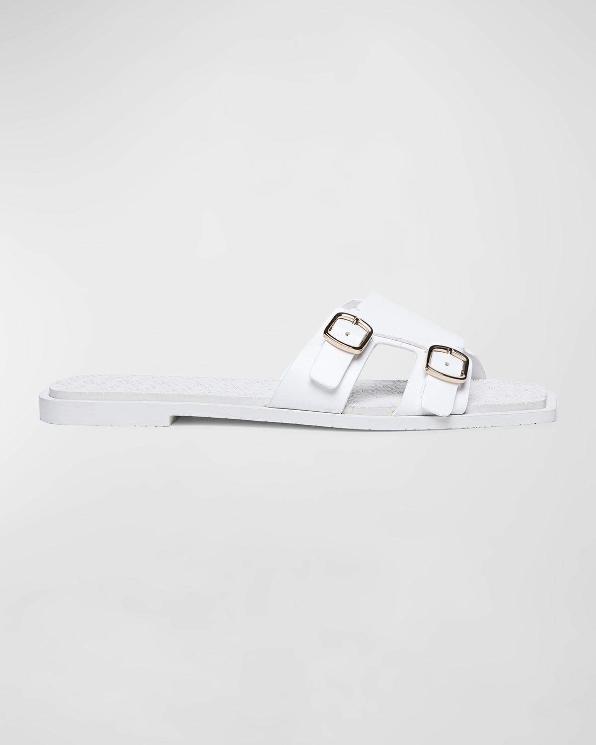 Santoni Lepus Flat Pool Slides In White