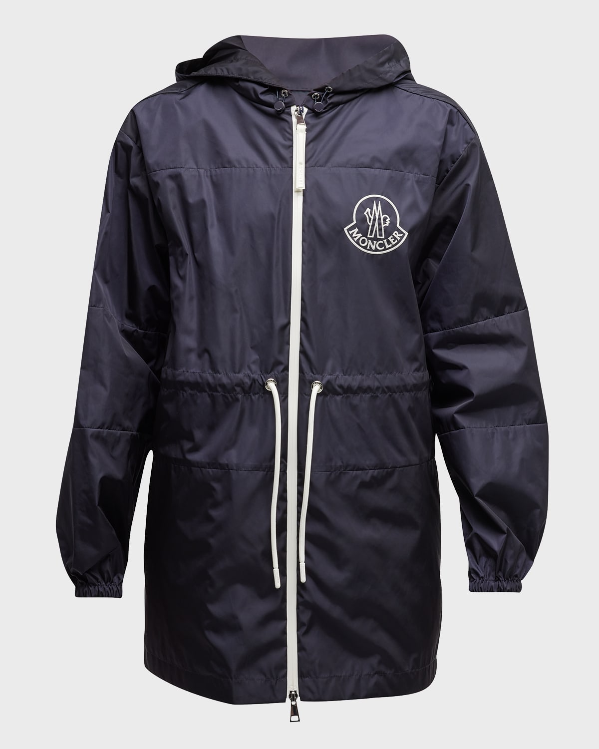 Moncler Veirade Hooded Shell Jacket In Navy