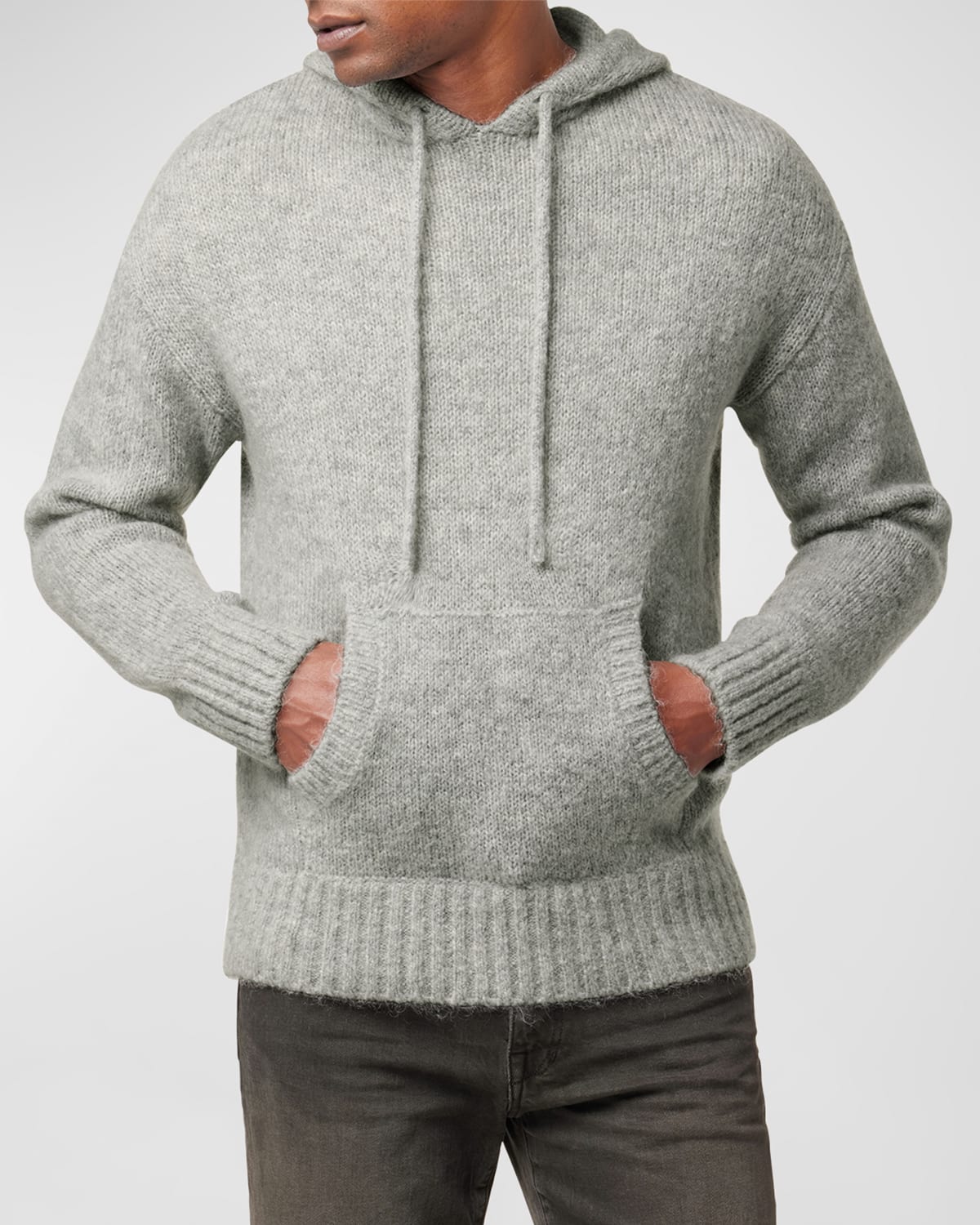 Men's Alpaca-Blend Pullover Hoodie Sweater