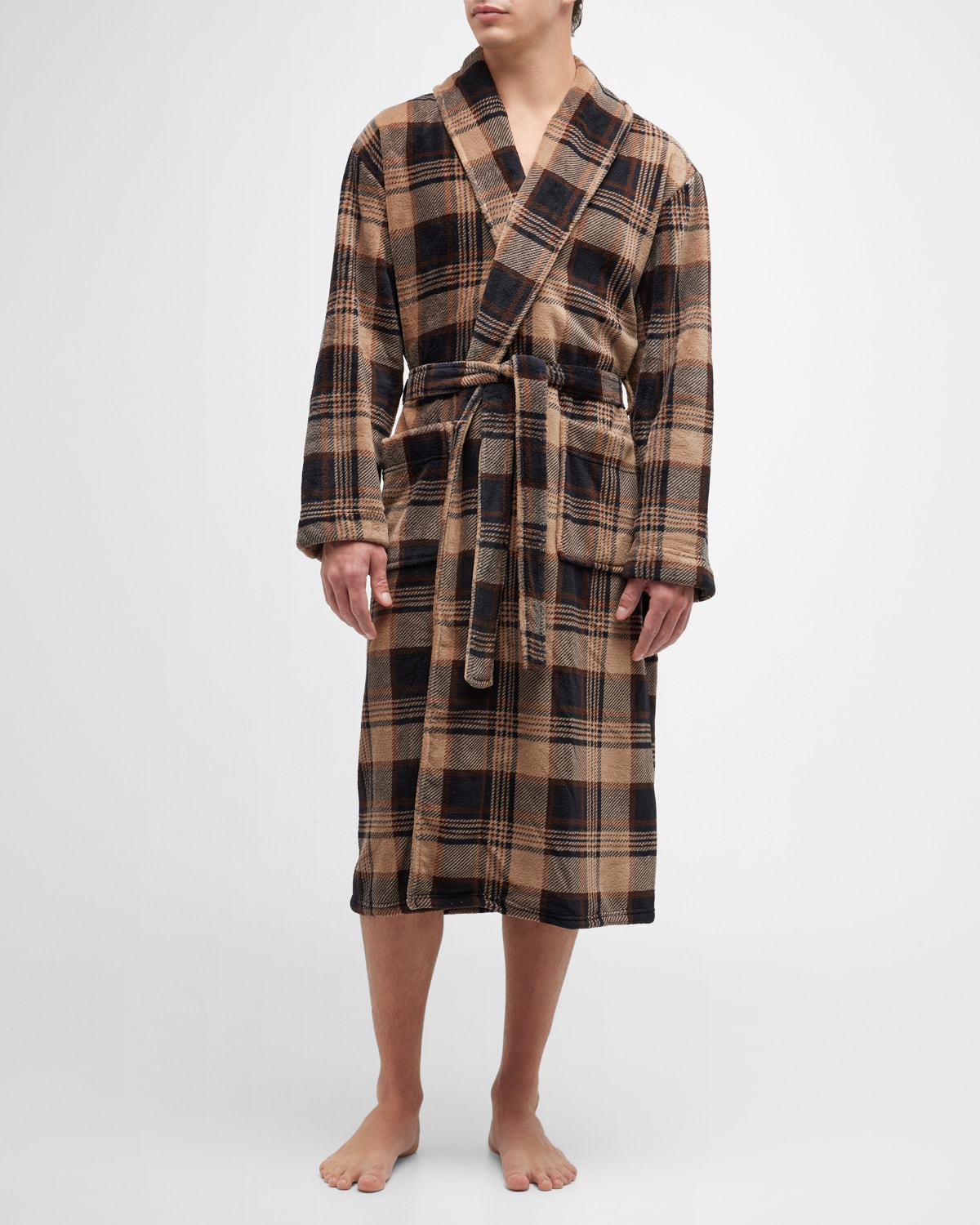 Men's Plaid Fleece Robe