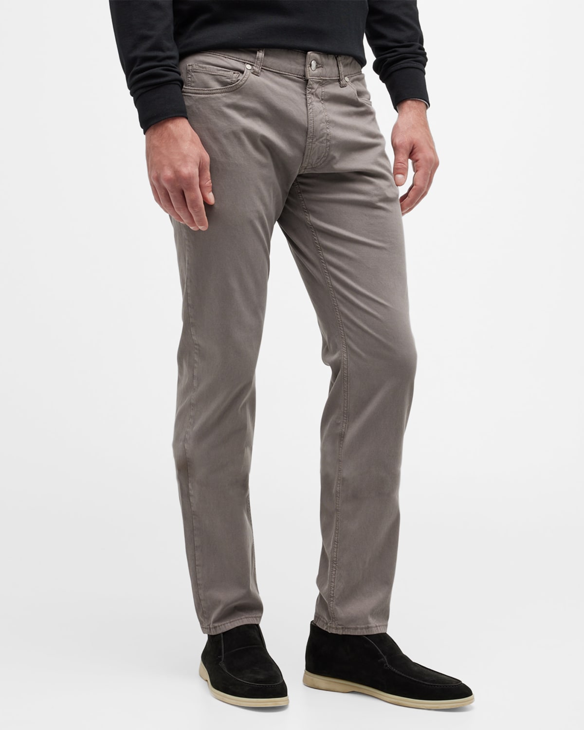 Shop Peter Millar Men's Wayfare 5-pocket Pants In Nickel