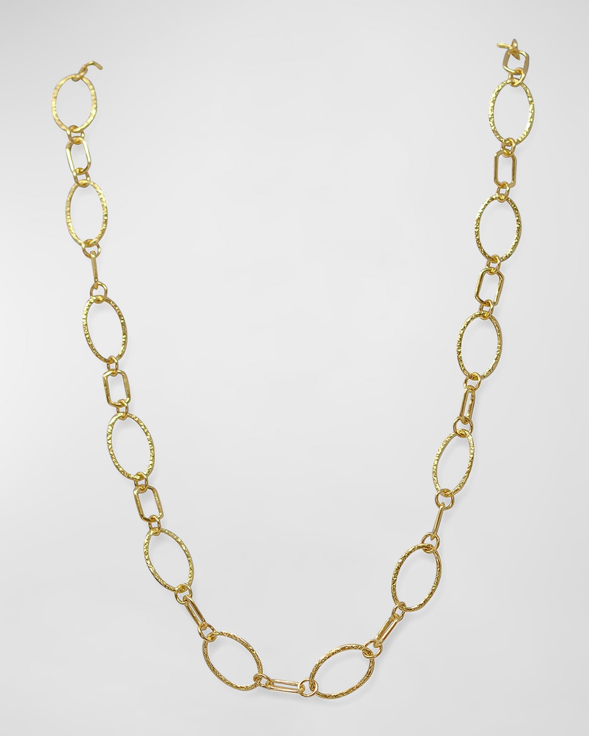 18K Yellow Gold Paper Clip Necklace