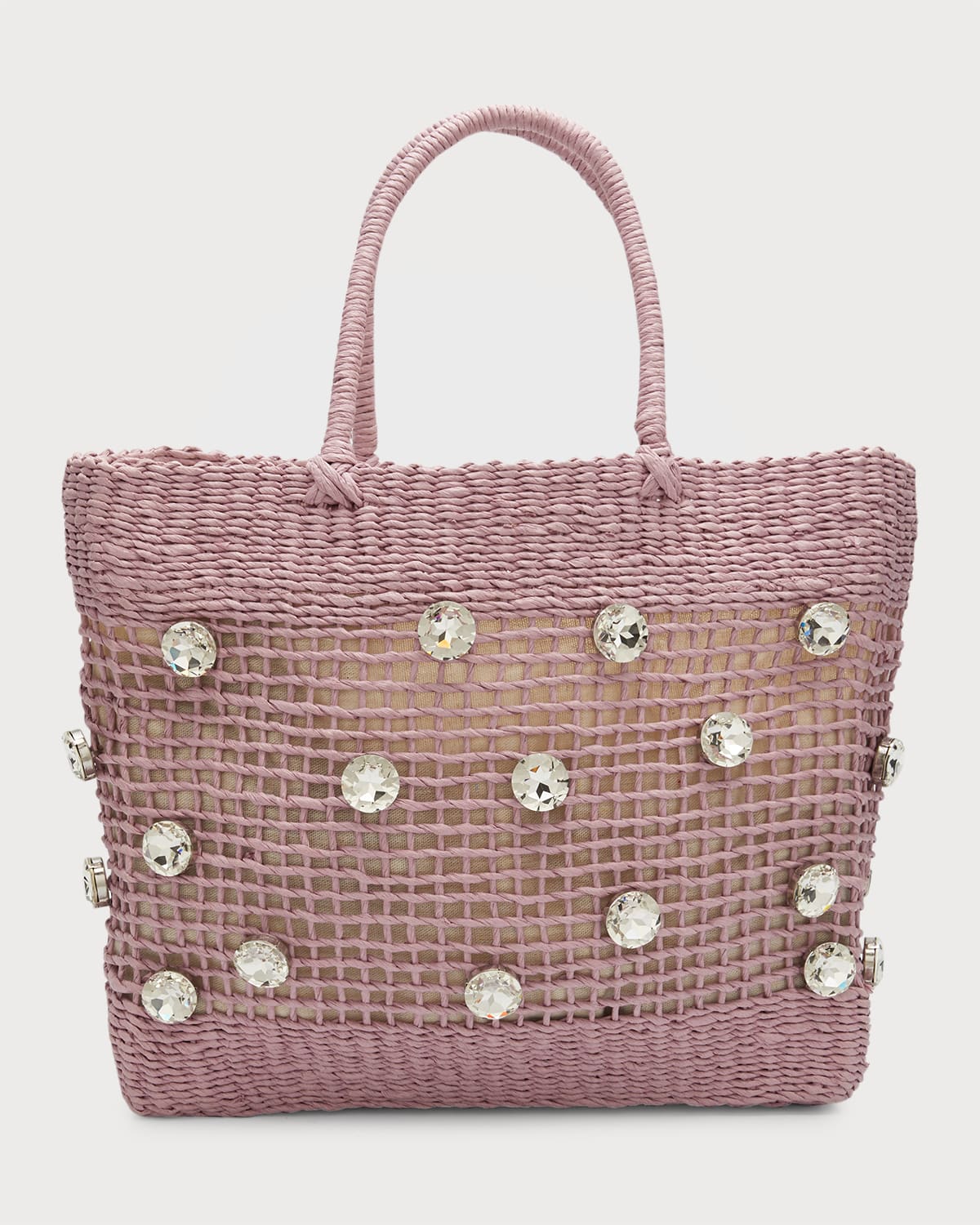 BTB Los Angeles Nancy Crystal Woven Tote Bag