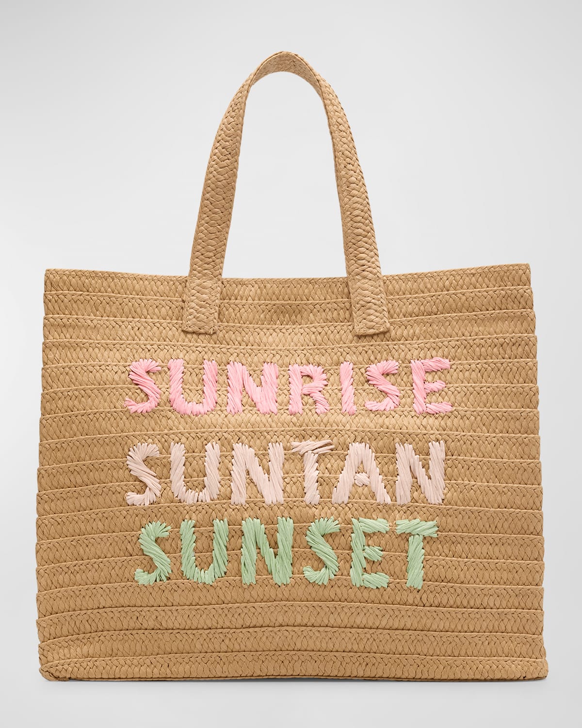 Sunrise Suntan Sunset Straw Tote Bag