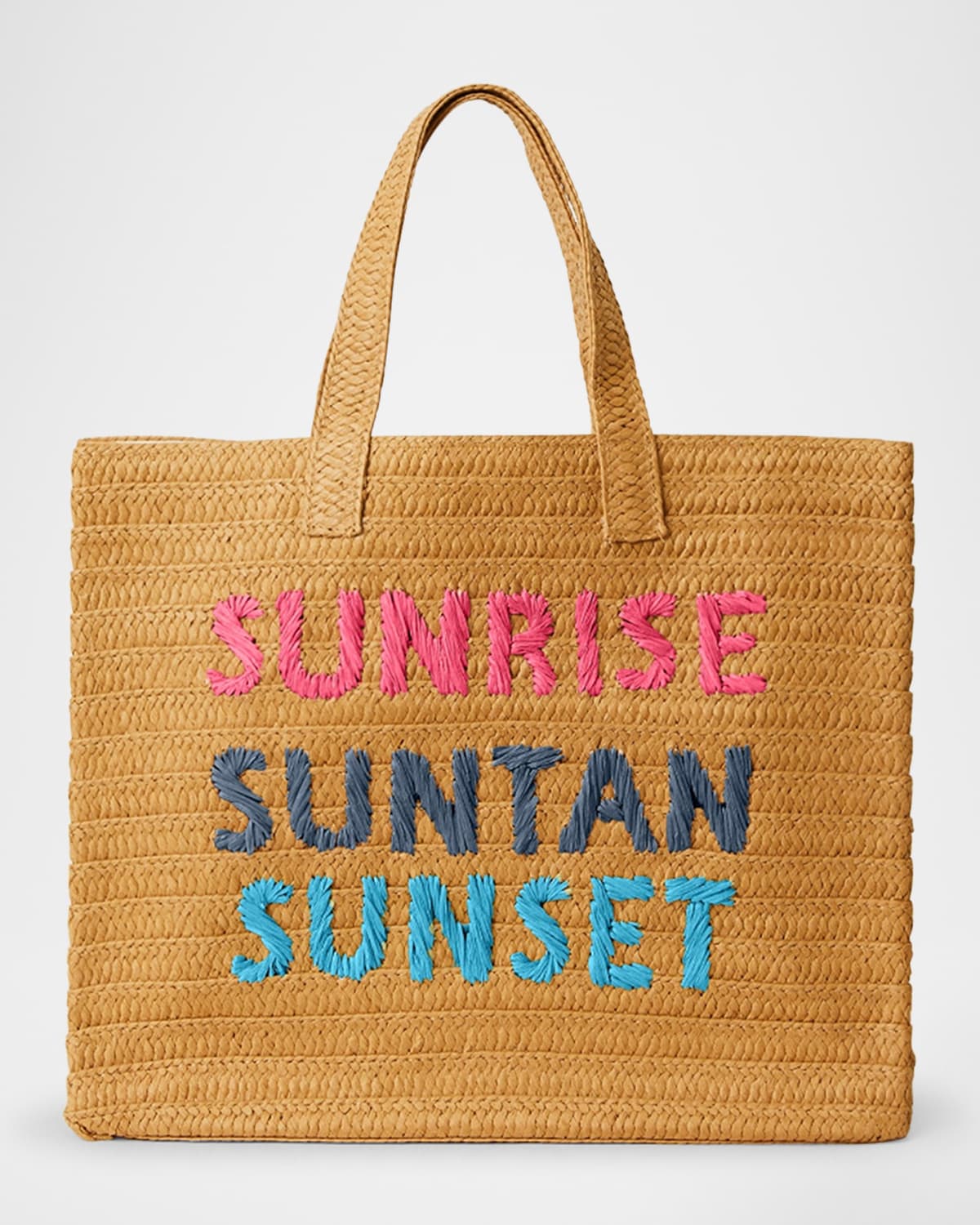 Sunrise Suntan Sunset Straw Tote Bag