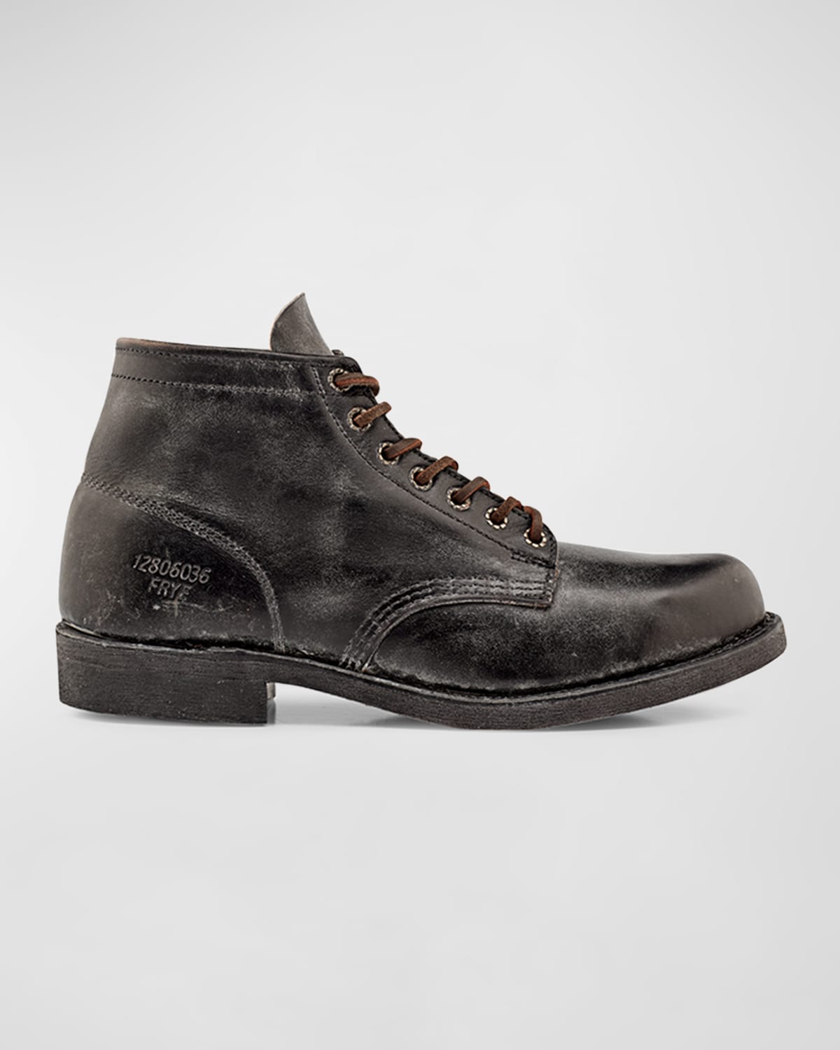 Men's Prison Lace-Up Leather Ankle Boots