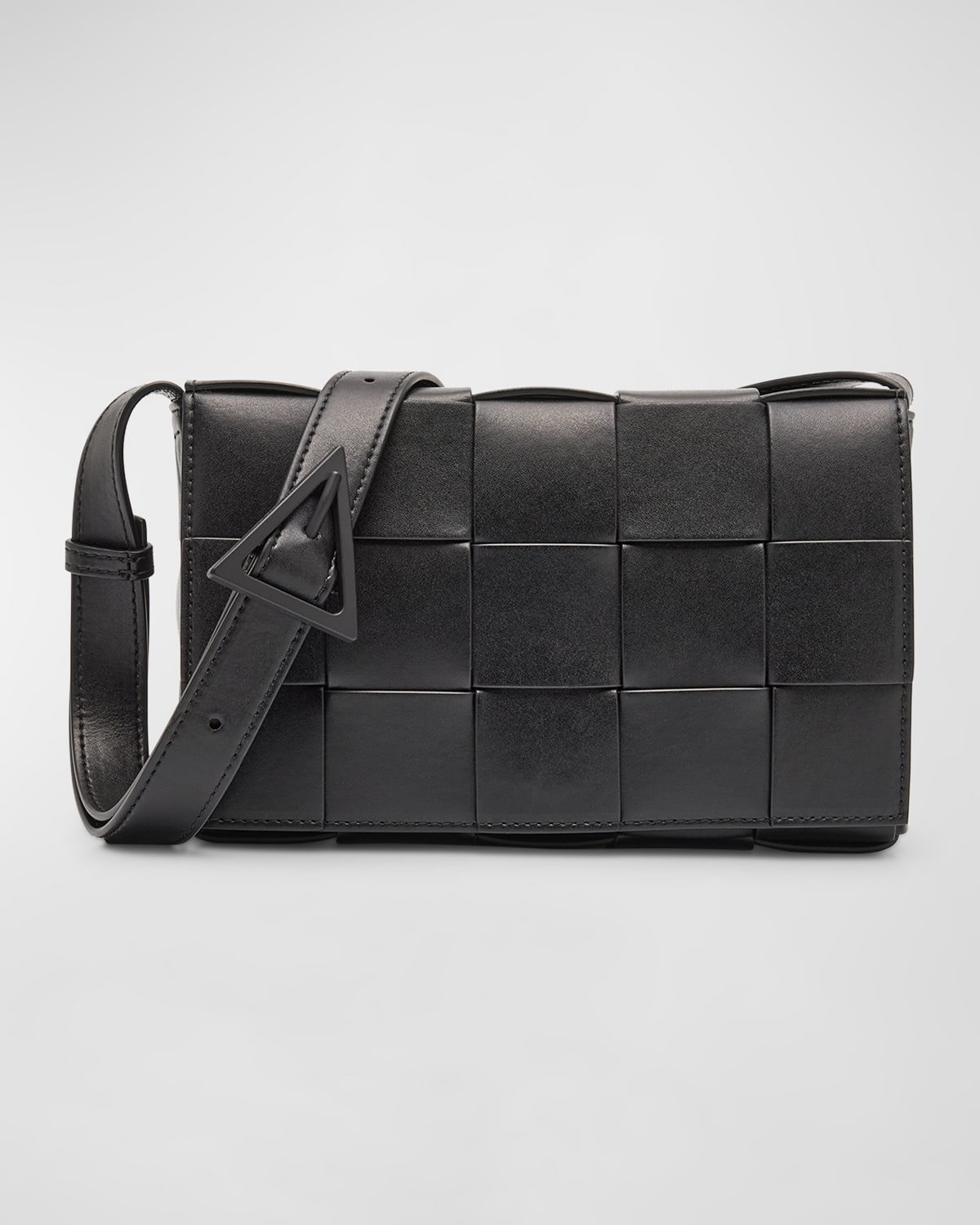 Shop Bottega Veneta Men's Medium Cassette Urban Leather Crossbody Bag In Nero/moro