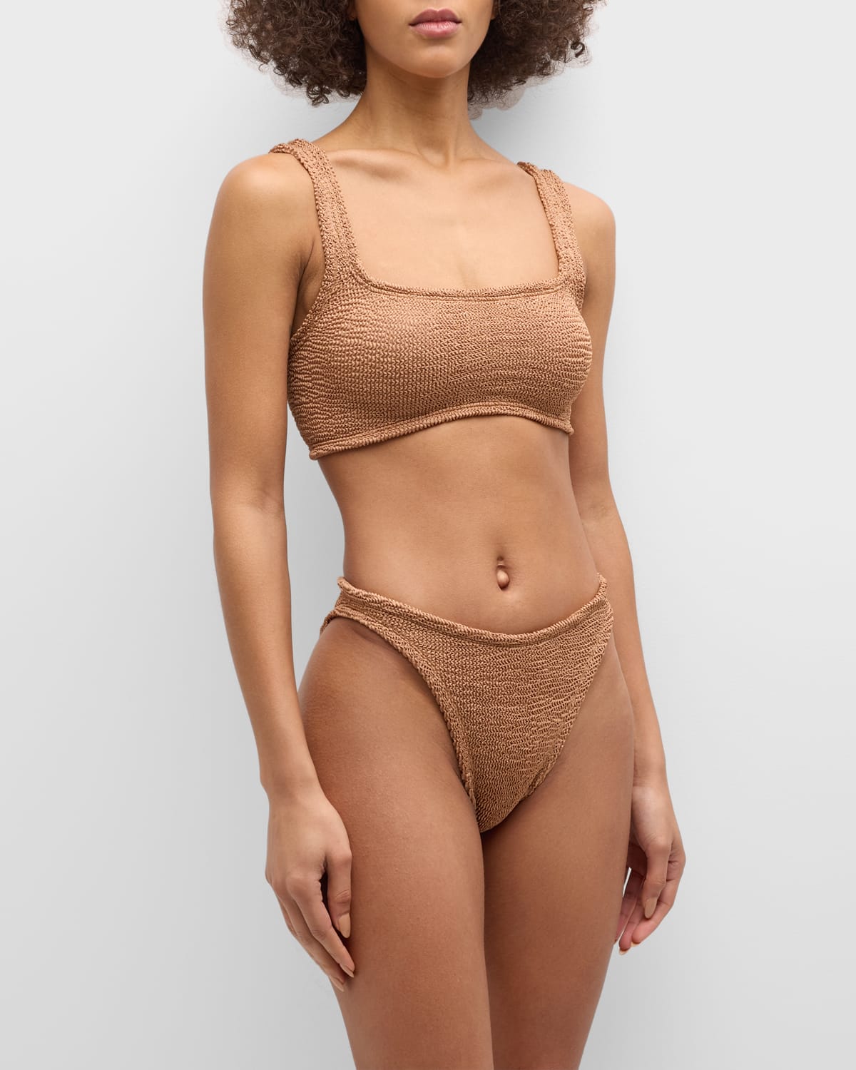 Hunza G Xandra Two-piece Bikini Set In Metallic Coco