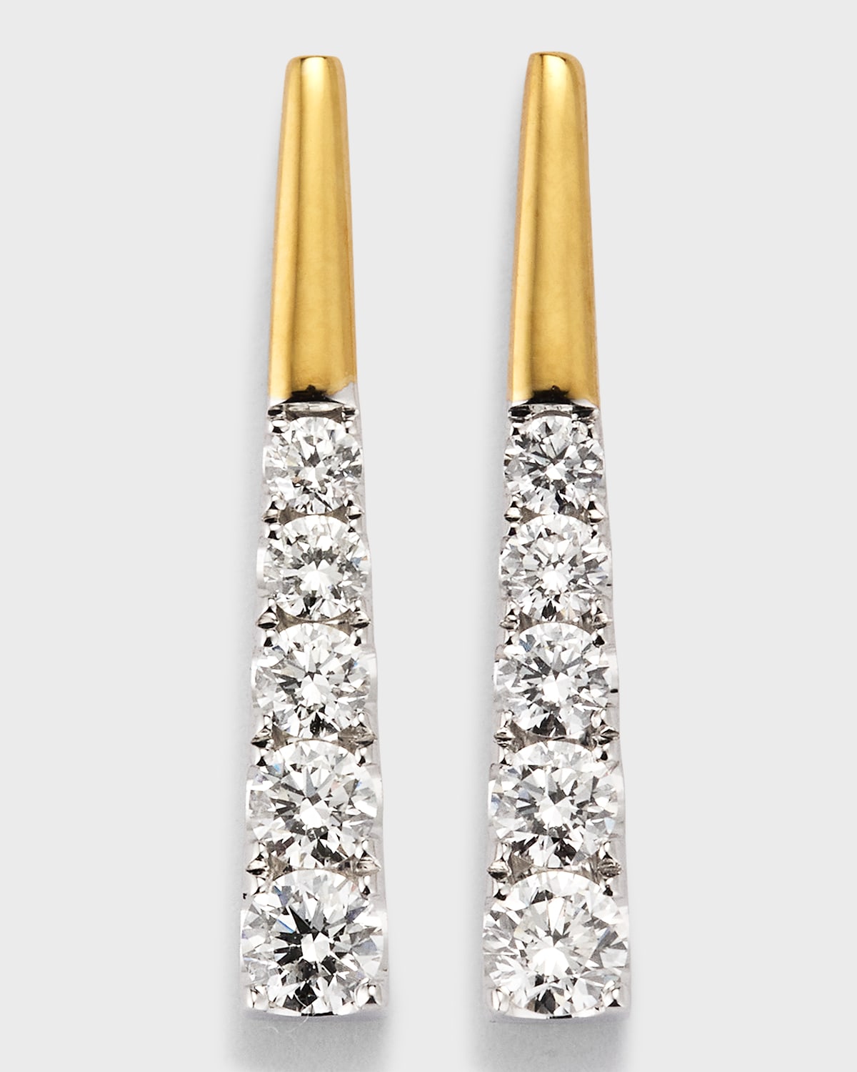 Frederic Sage 18k Yellow And White Gold Micro-set Diamond Line Dangle Earrings