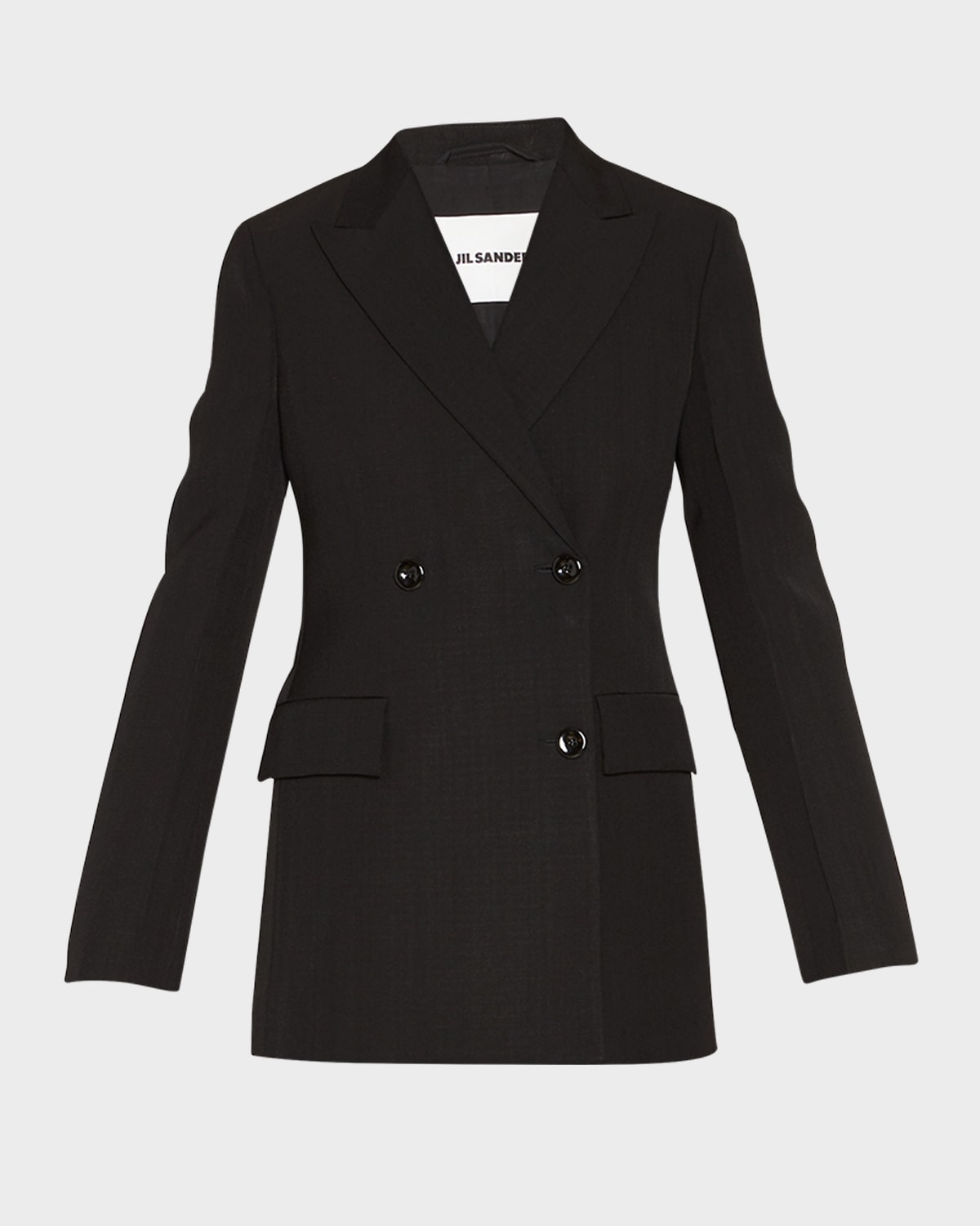 Jil Sander Tailor Made Slim Double-breasted Jacket In Black