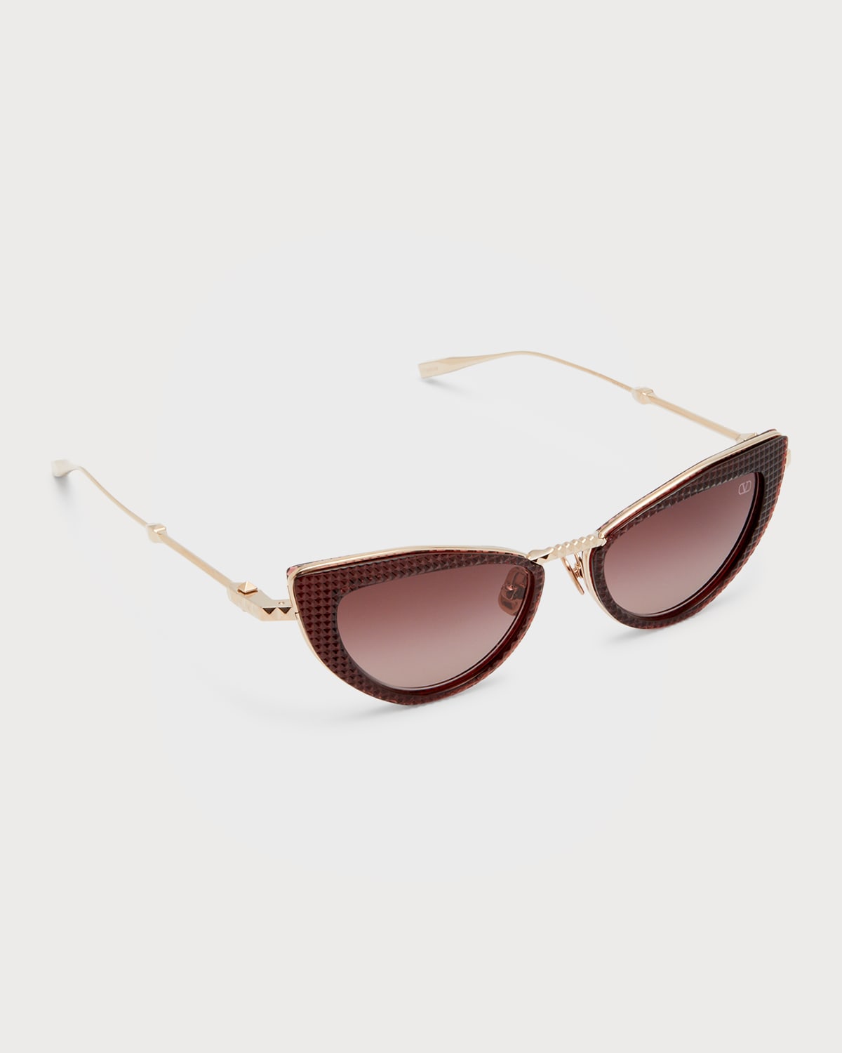 Valentino Garavani VIII Titanium & Acetate Cat-Eye Sunglasses