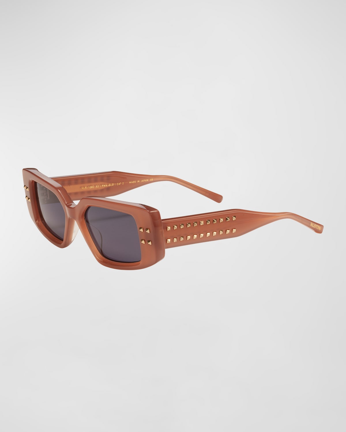 Valentino Garavani Cinque Rectangle Acetate & Titanium Sunglasses