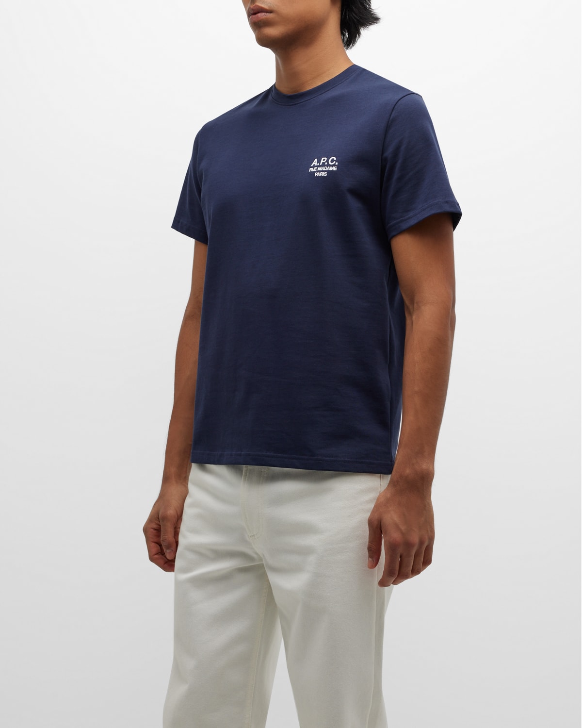 Apc A.p.c. Standard Rue Madame Cotton Crew-neck T-shirt In Dark Navy