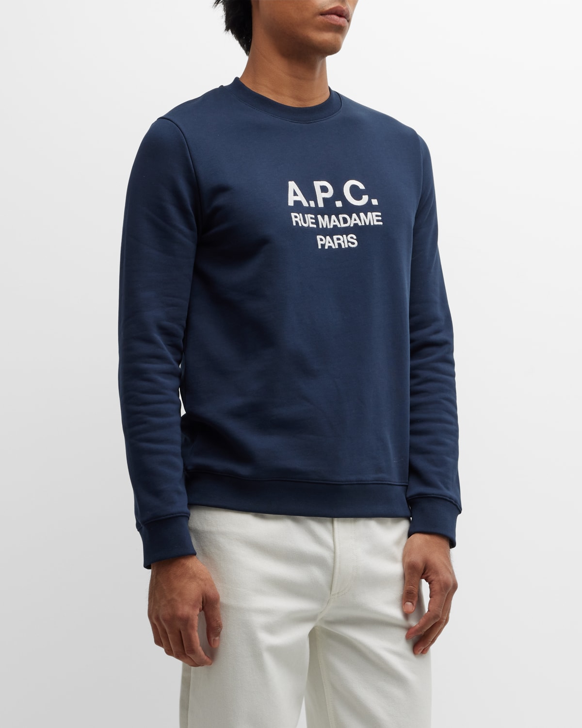 Apc Rufus Logo-print Cotton Sweatshirt In Marine