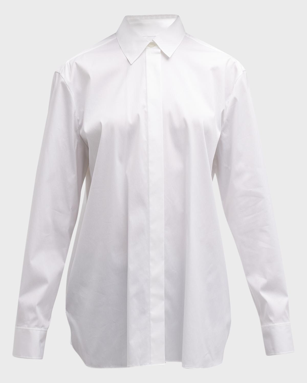 Classic Button-Front Boyfriend Shirt