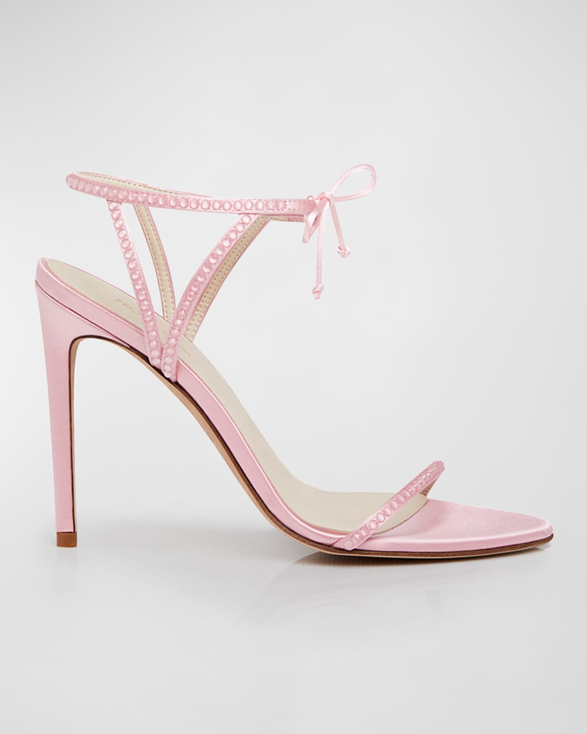 Prota Fiori Juniper Embellished Ankle Strap Stiletto Sandals In Rose