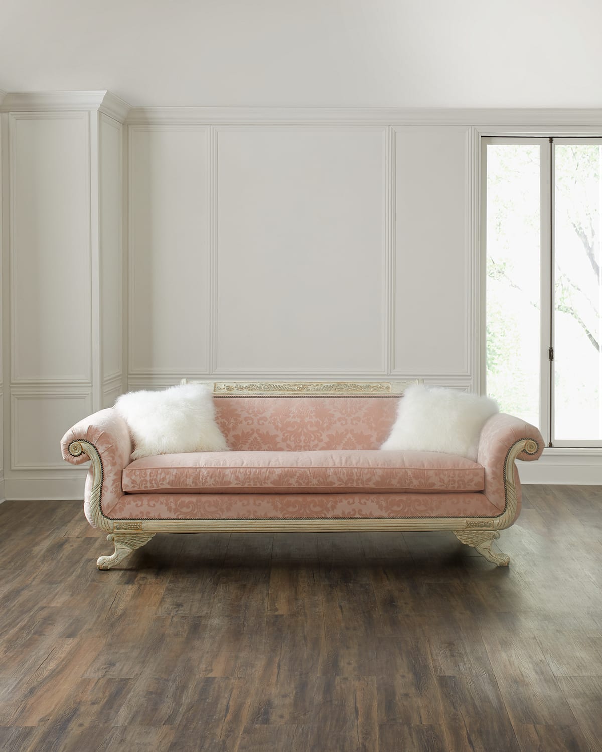 Old Hickory Tannery Priscilla Sofa, 98" In Pink