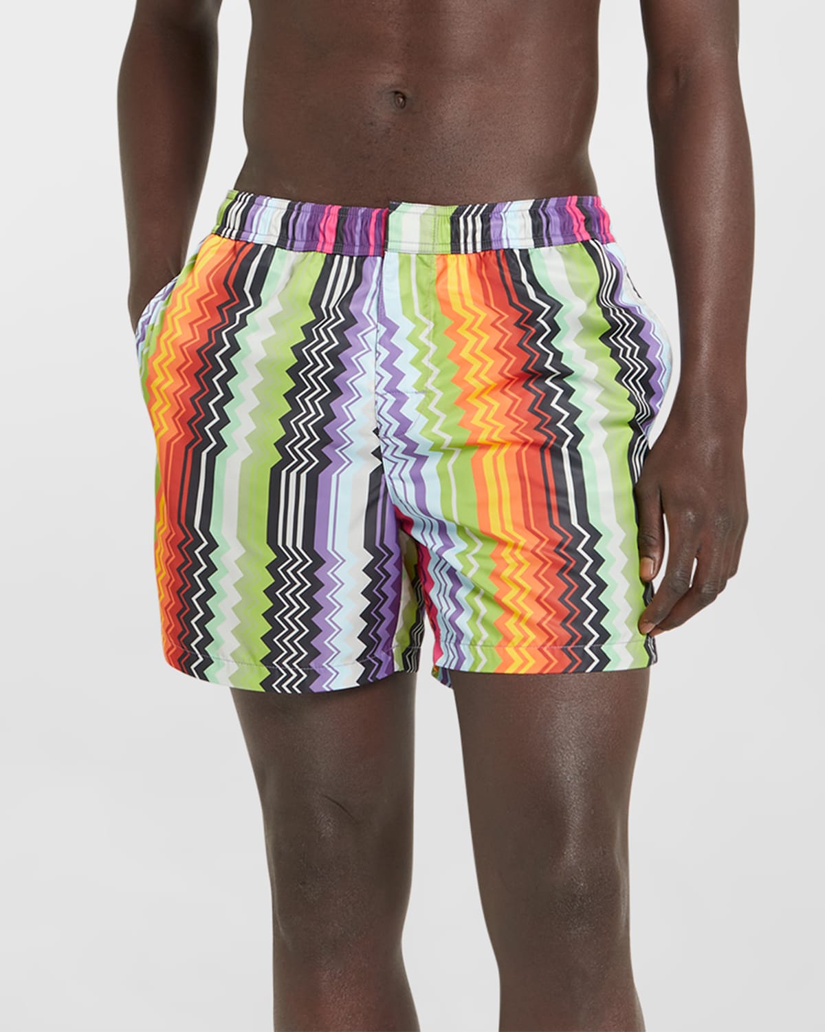 Missoni Zig-zag Print Swim Shorts In Multicolor