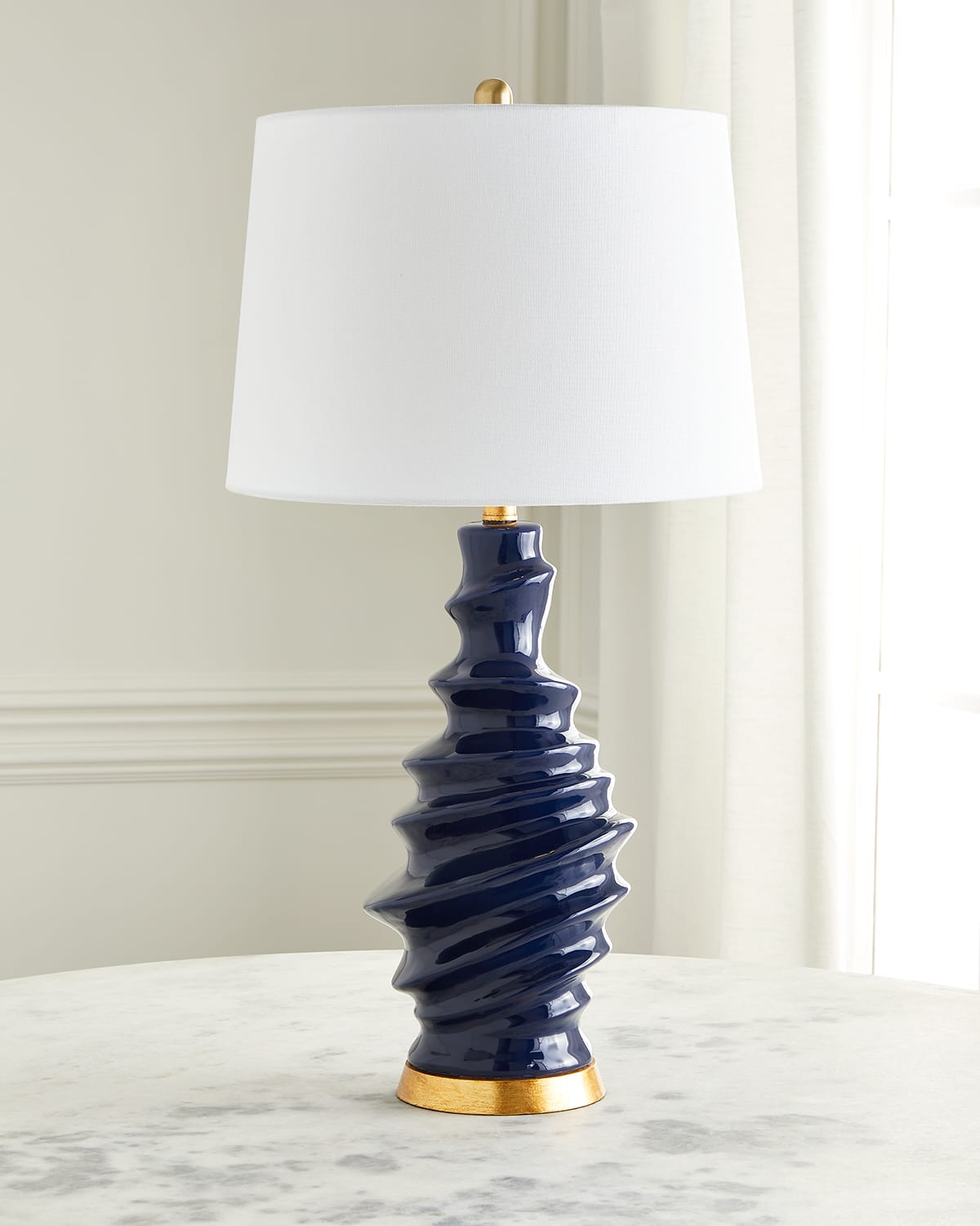 Old World Design Connelly Navy Blue Ceramic Table Lamp