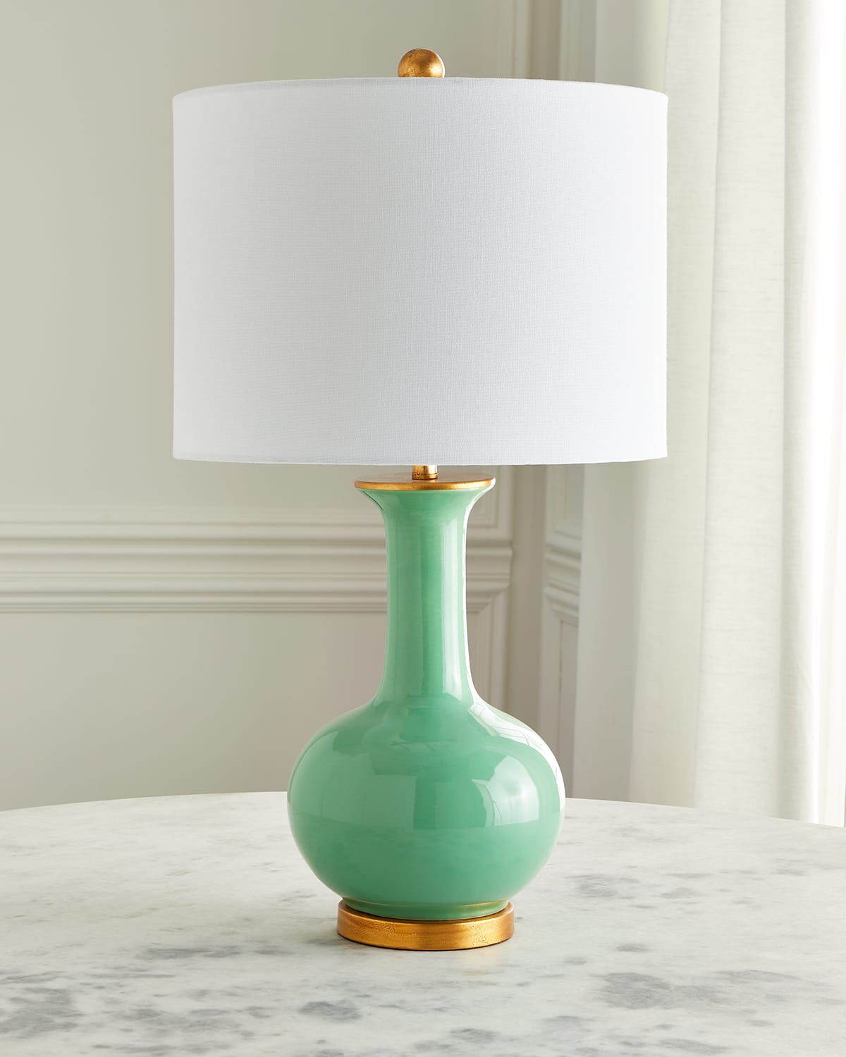Old World Design Sylvie Green Ceramic Table Lamp