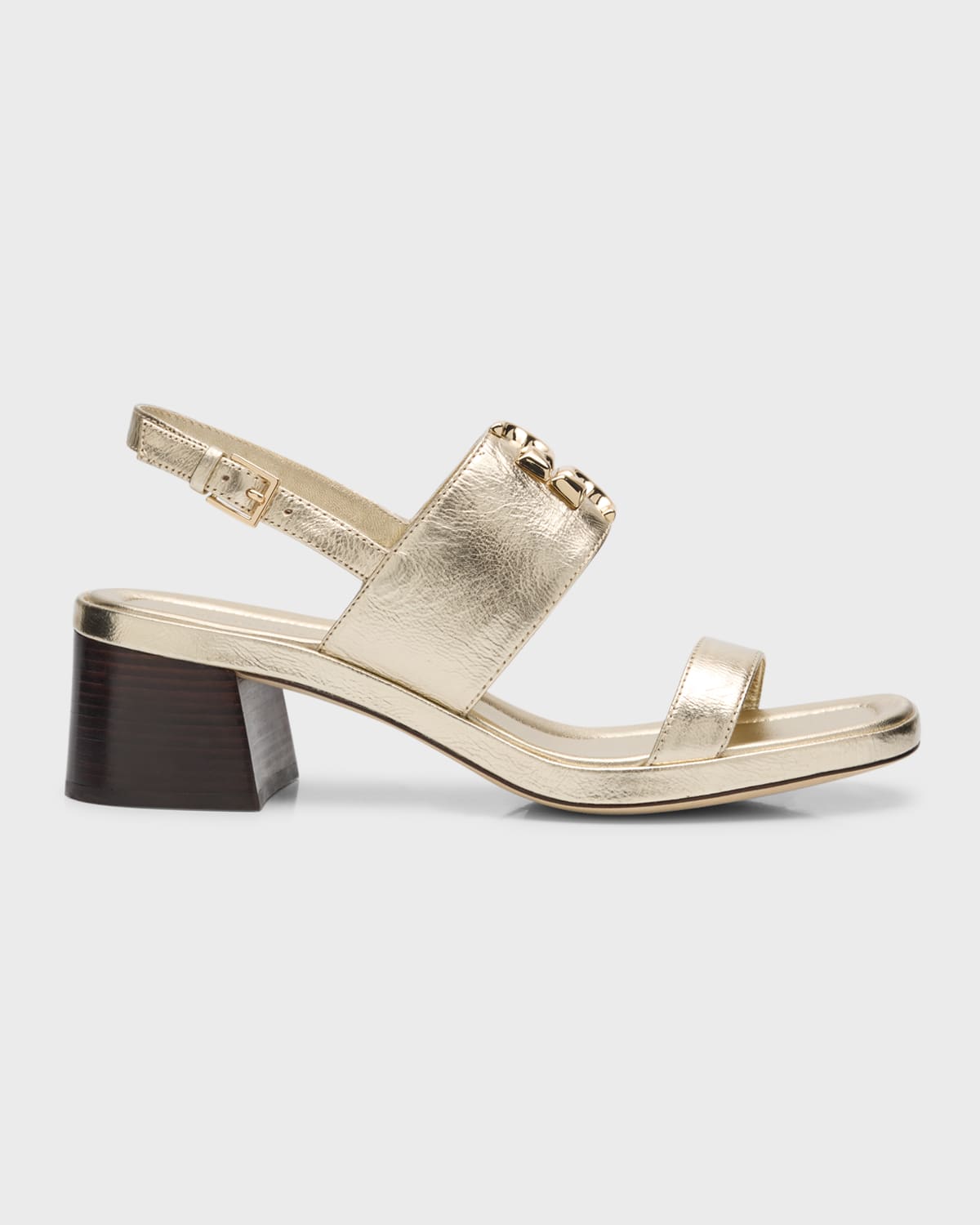 Tory Burch Eleanor 55mm Block-heel Slingback Sandals In Spark Gold