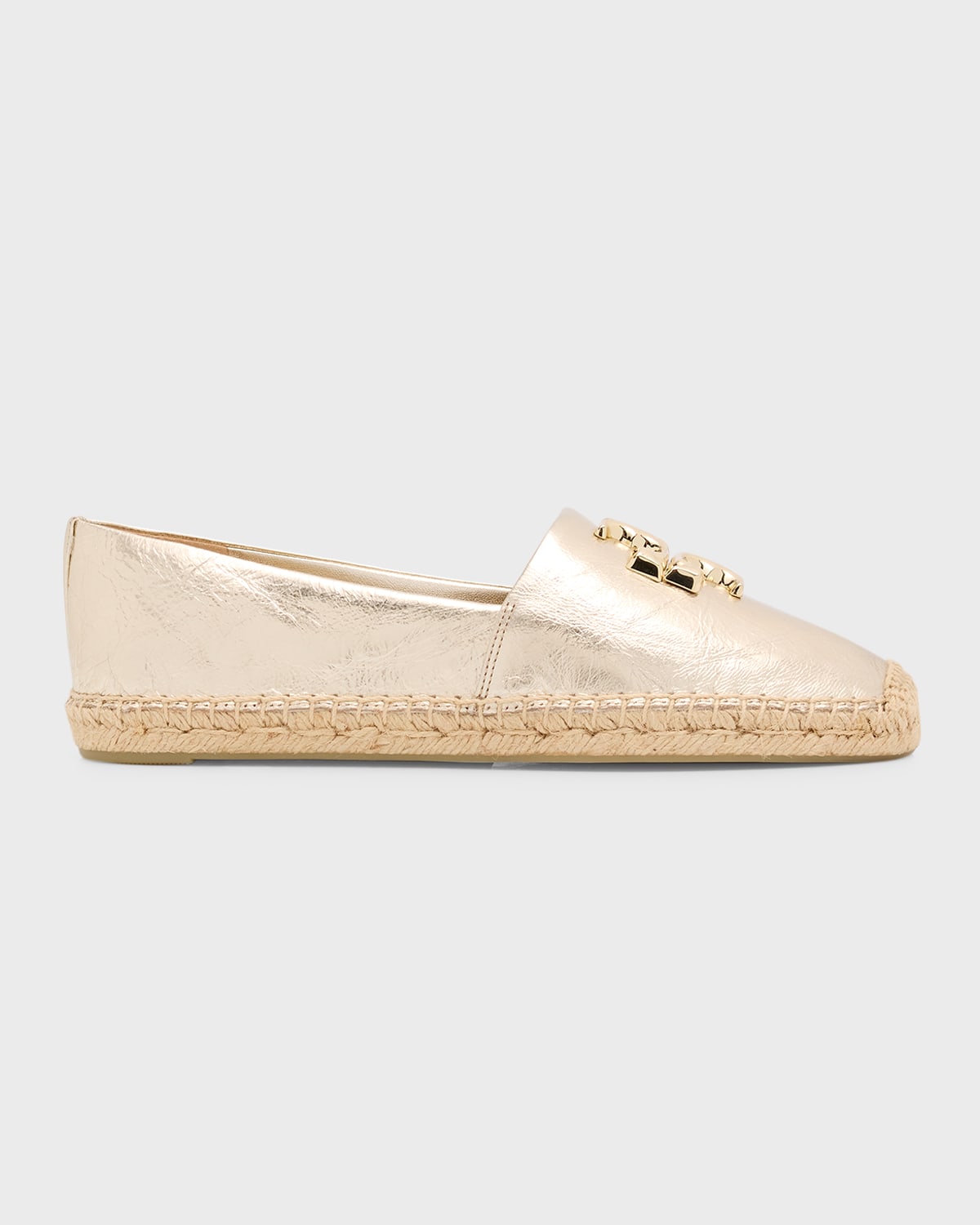 Tory Burch Eleanor Metallic Medallion Loafer Espadrilles In Spark Gold