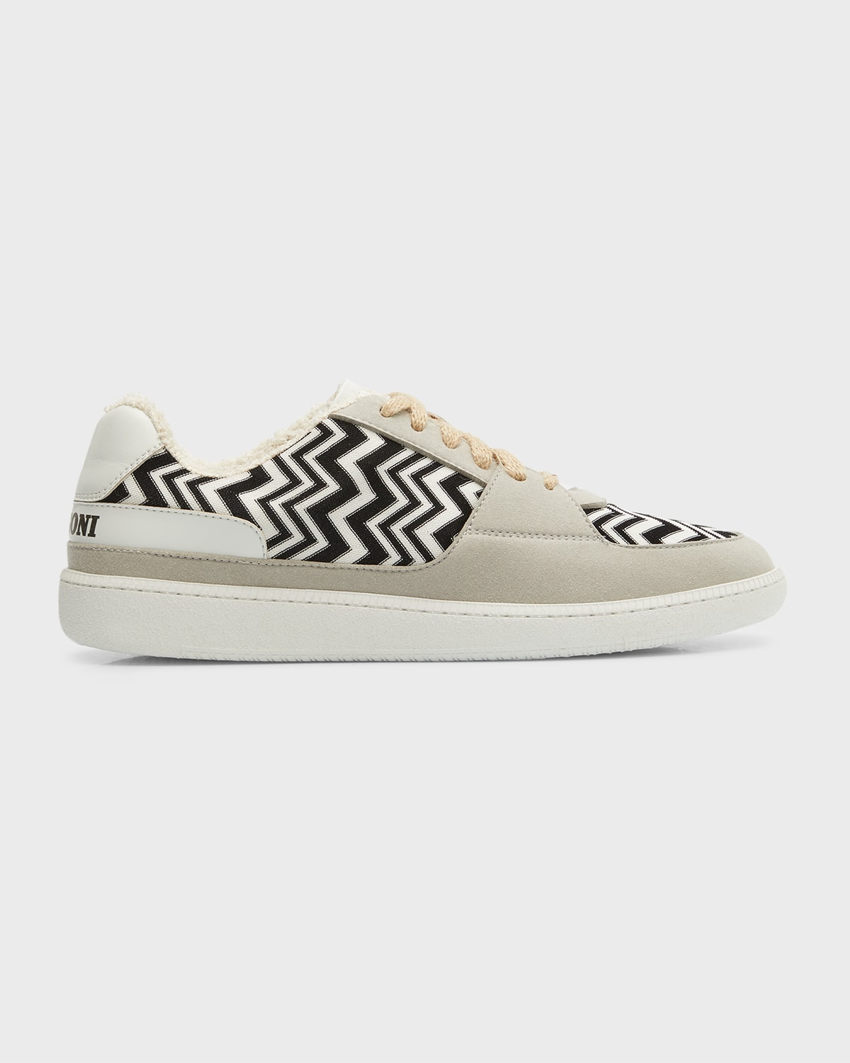 Missoni Men's Replica Zigzag Canvas Low-top Sneakers In White