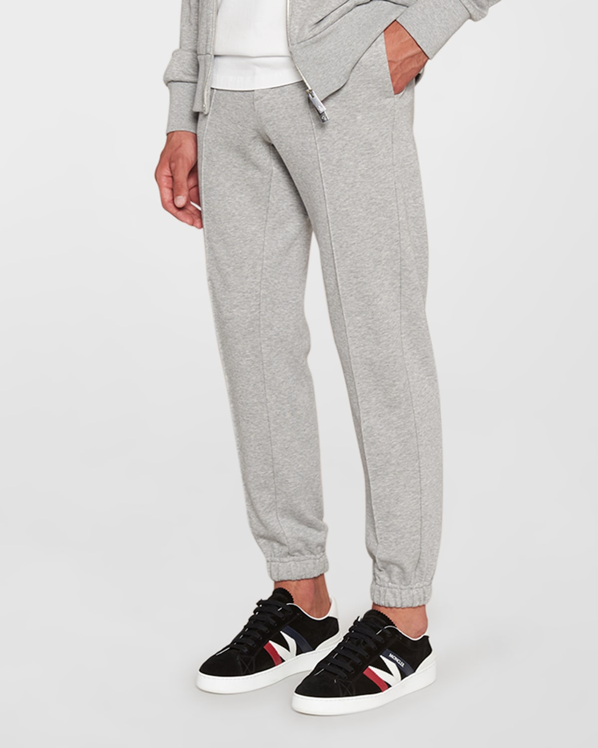 Moncler Cotton Sweatpants In Light Gray