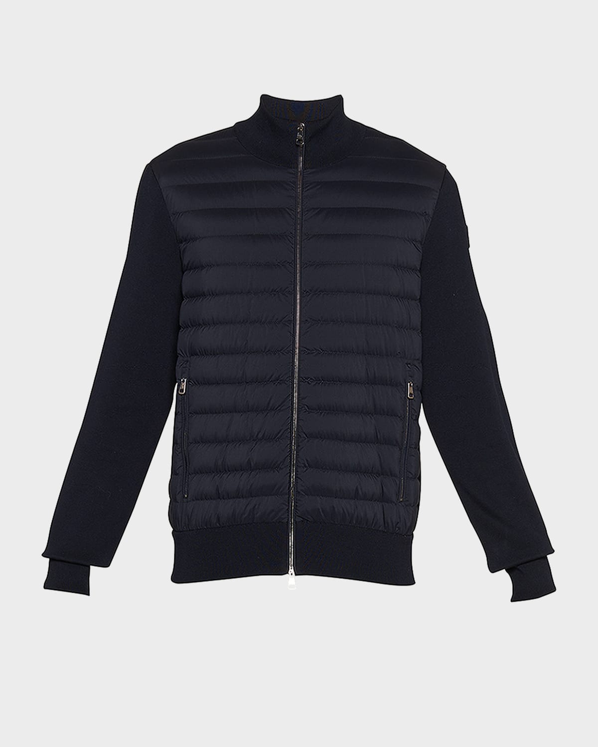 Moncler Padded Zip-up Cardigan Clothing In Navy