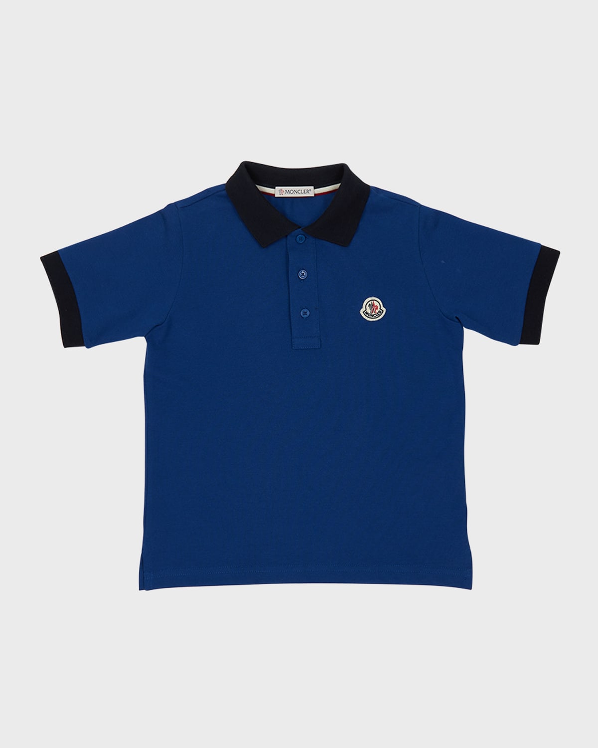 Moncler Kids' Ss Polo In Blue