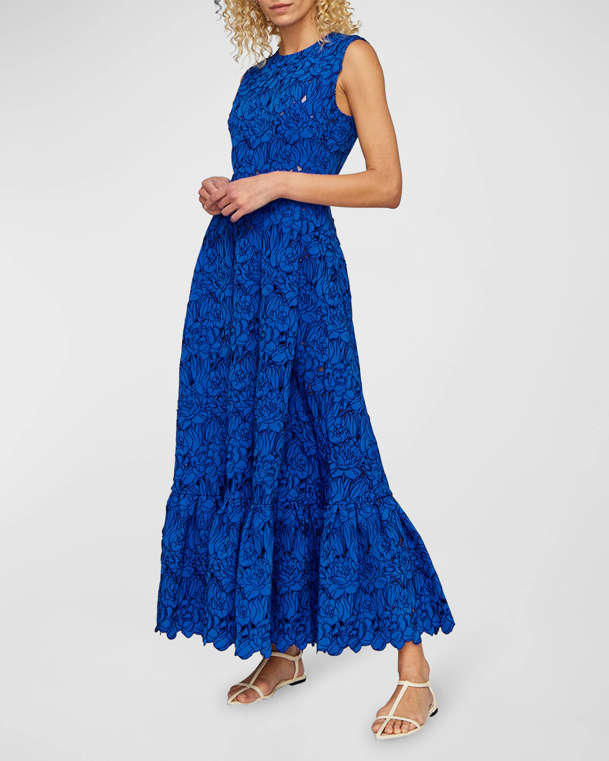 Charlotte Sleeveless Floral Lace Maxi Dress