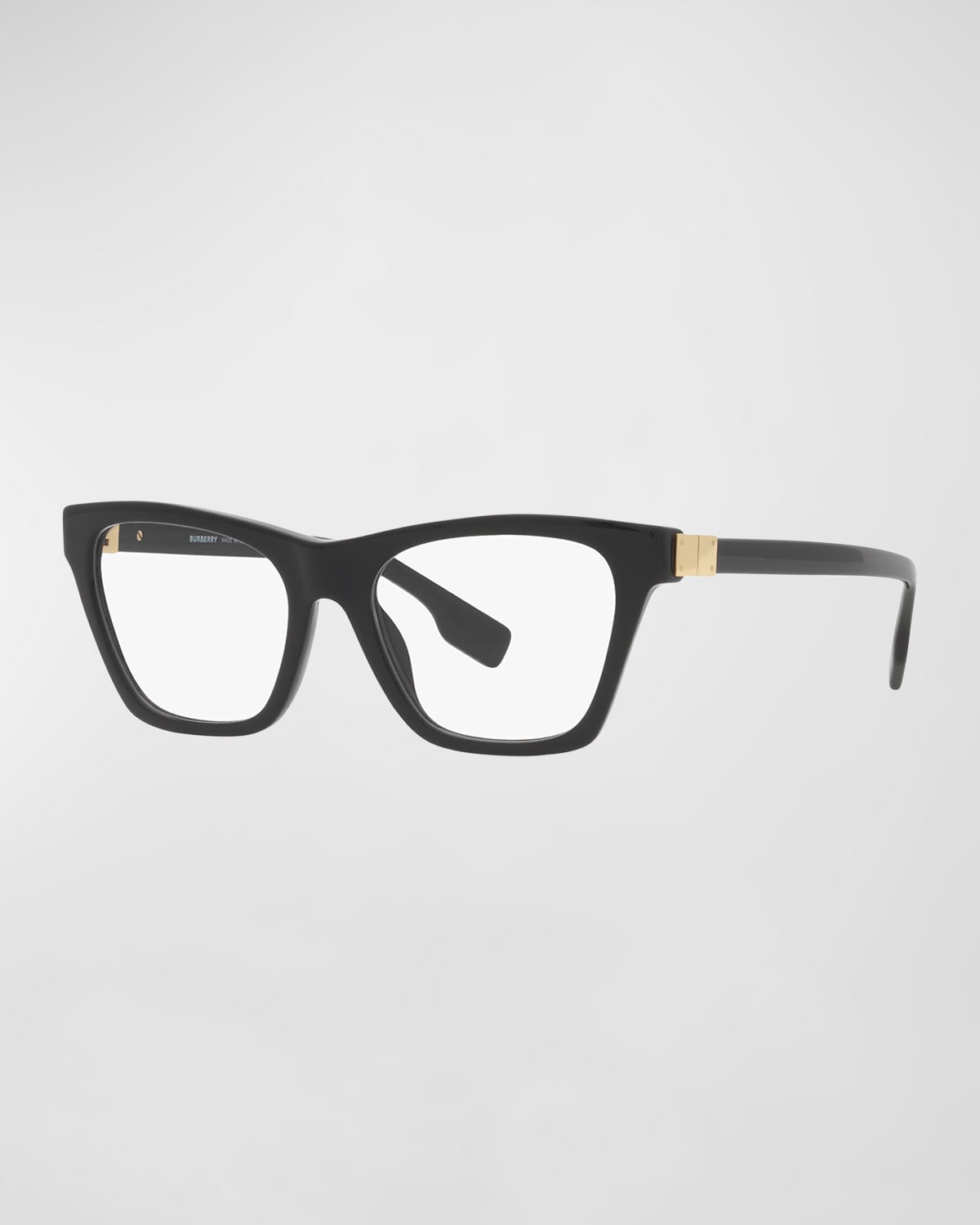Burberry Golden Hinge Square Acetate Optical Glasses In Black