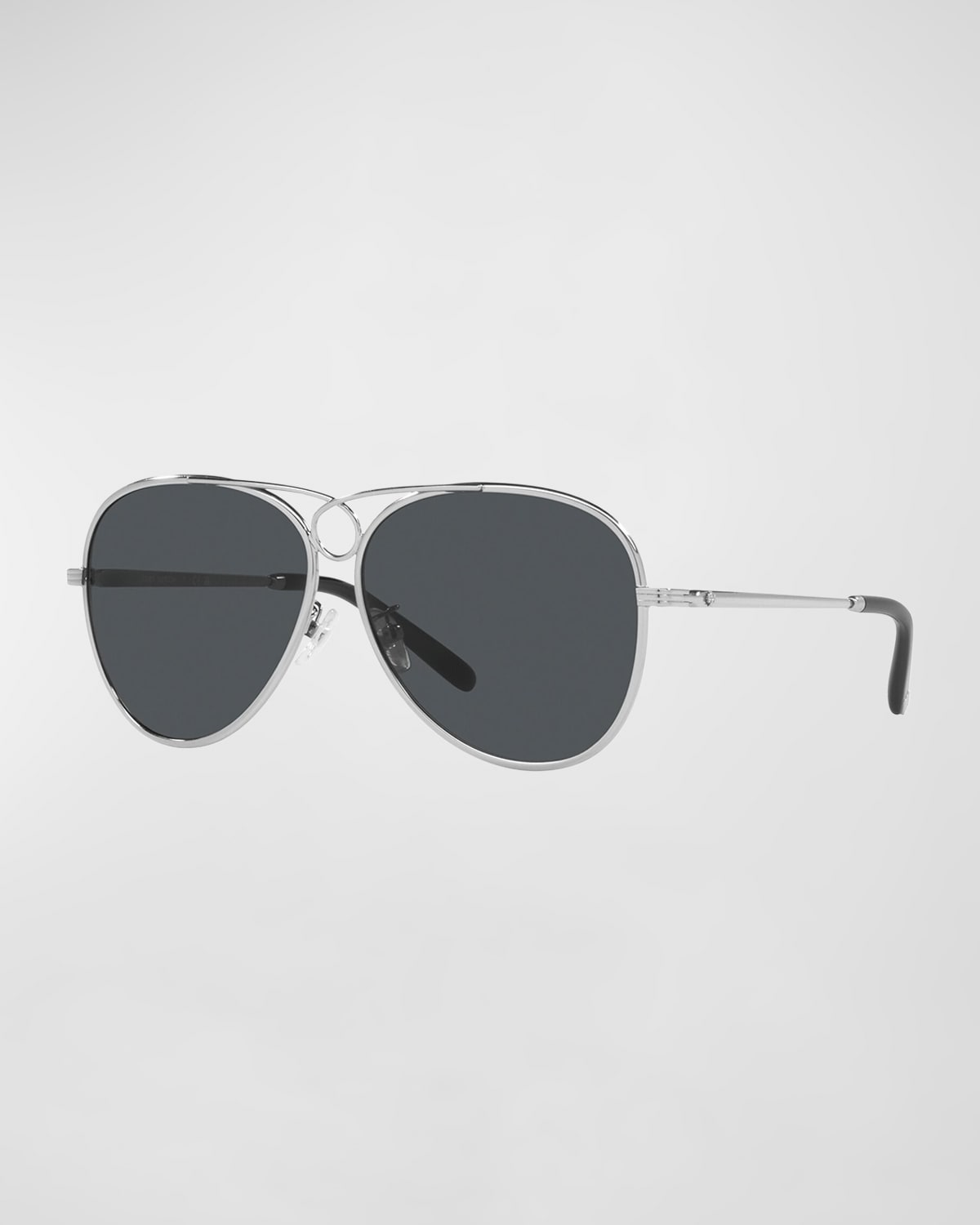 TORY BURCH LOOP-BRIDGE PILOT SUNGLASSES - GRADIENT