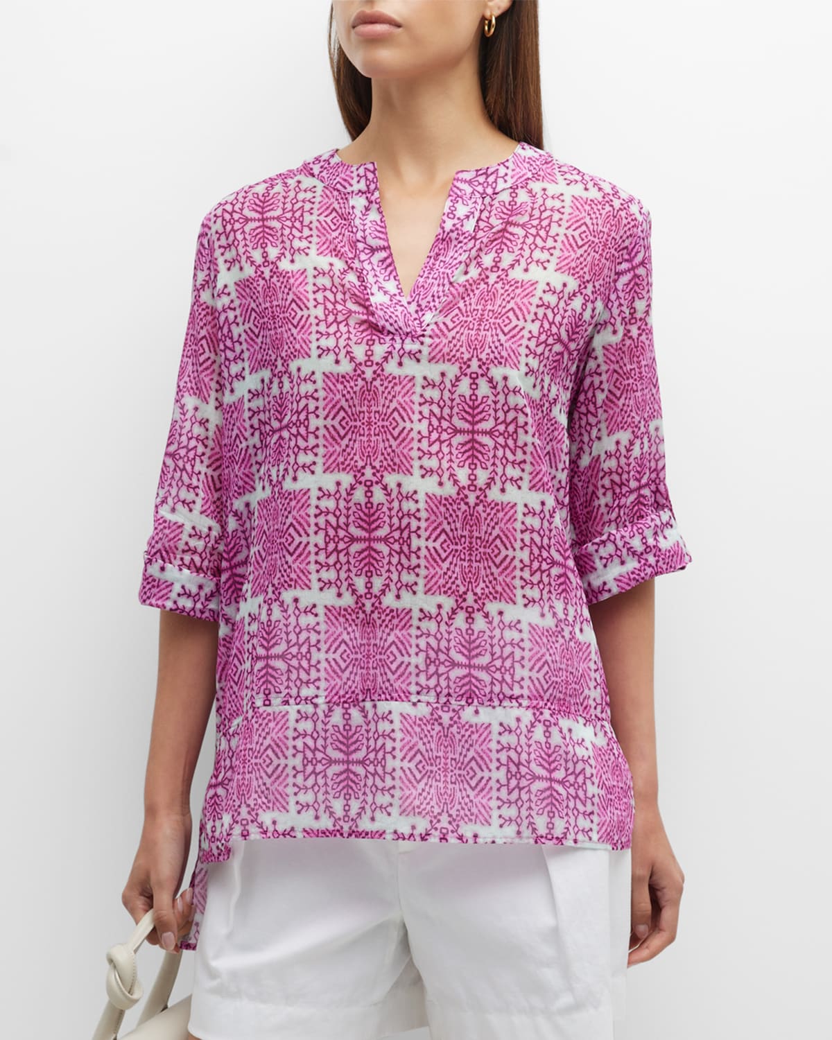 Carley Printed Cotton Voile Popover Tunic