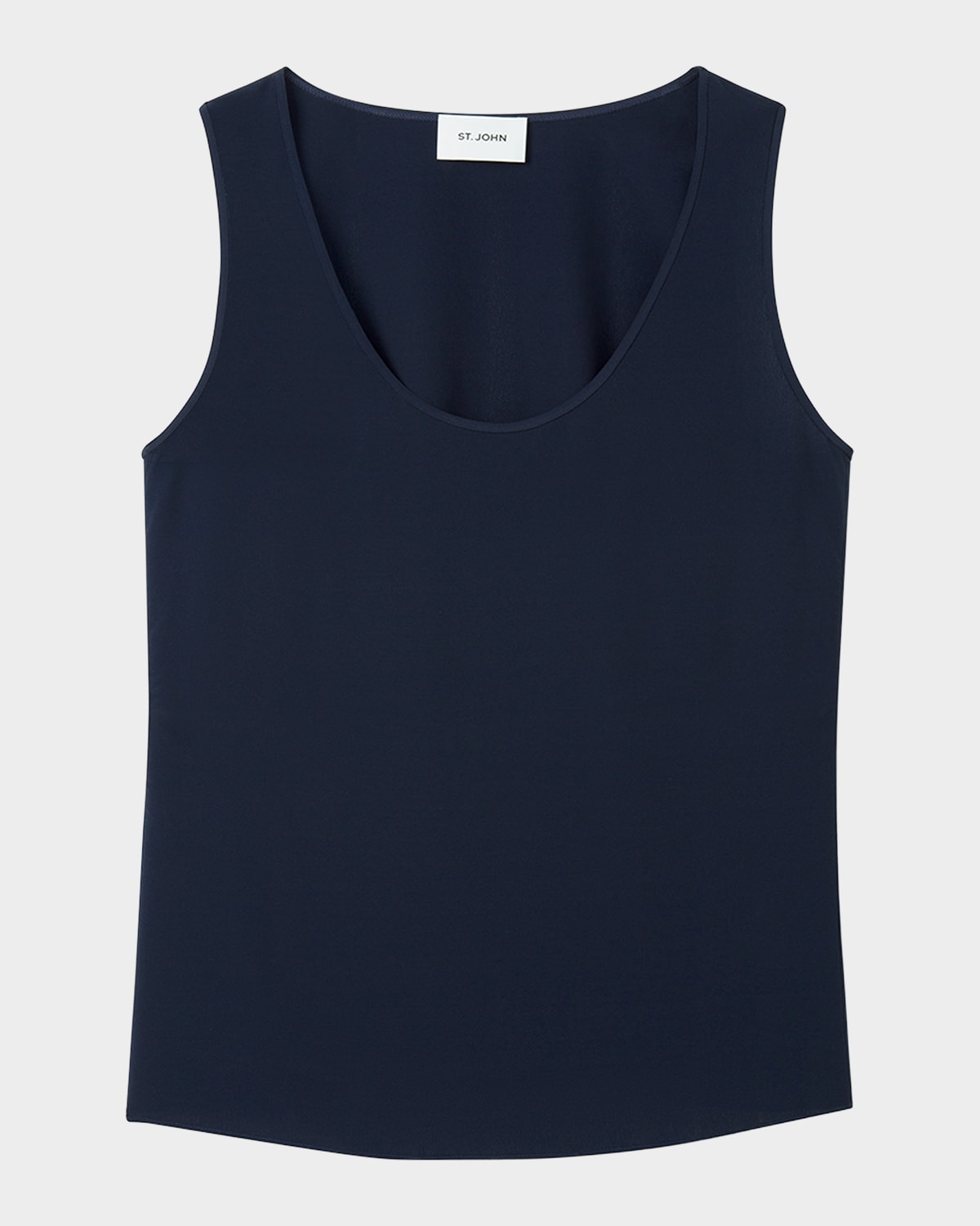 Scoop-Neck Silk Blend Crepe De Chine Tank Top