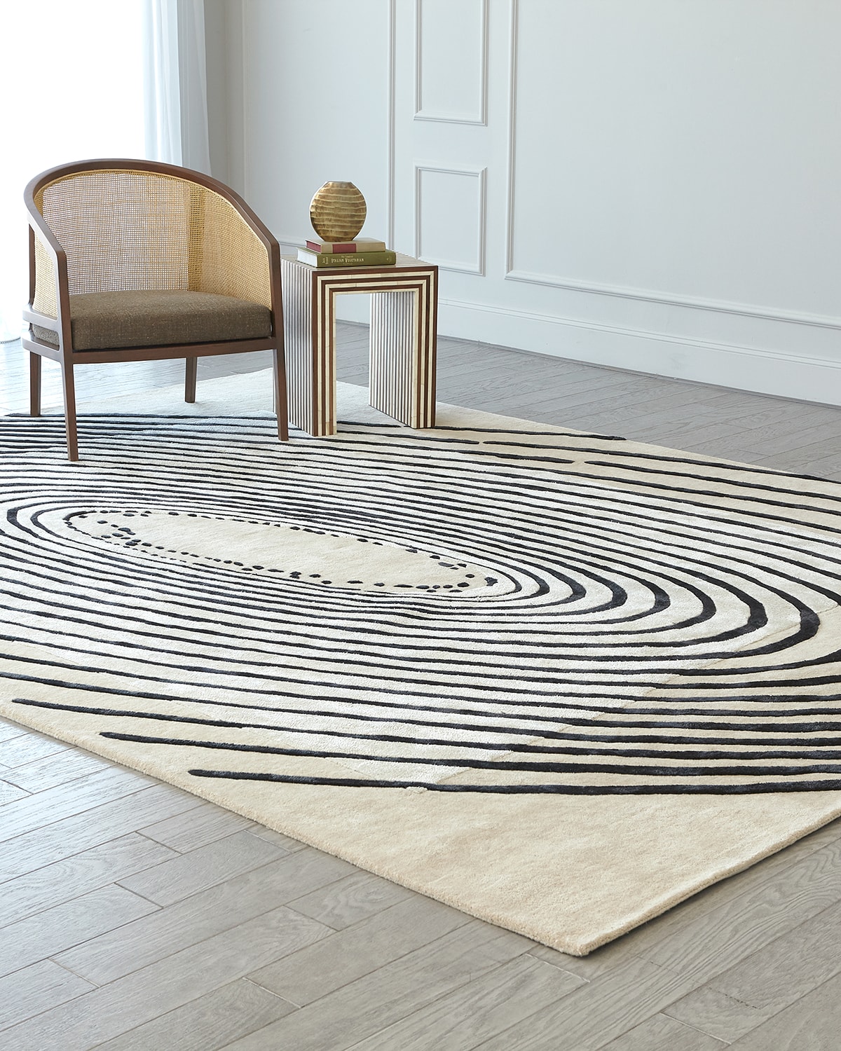 Concentric Circles Hand-Tufted Rug, 5' x 8'